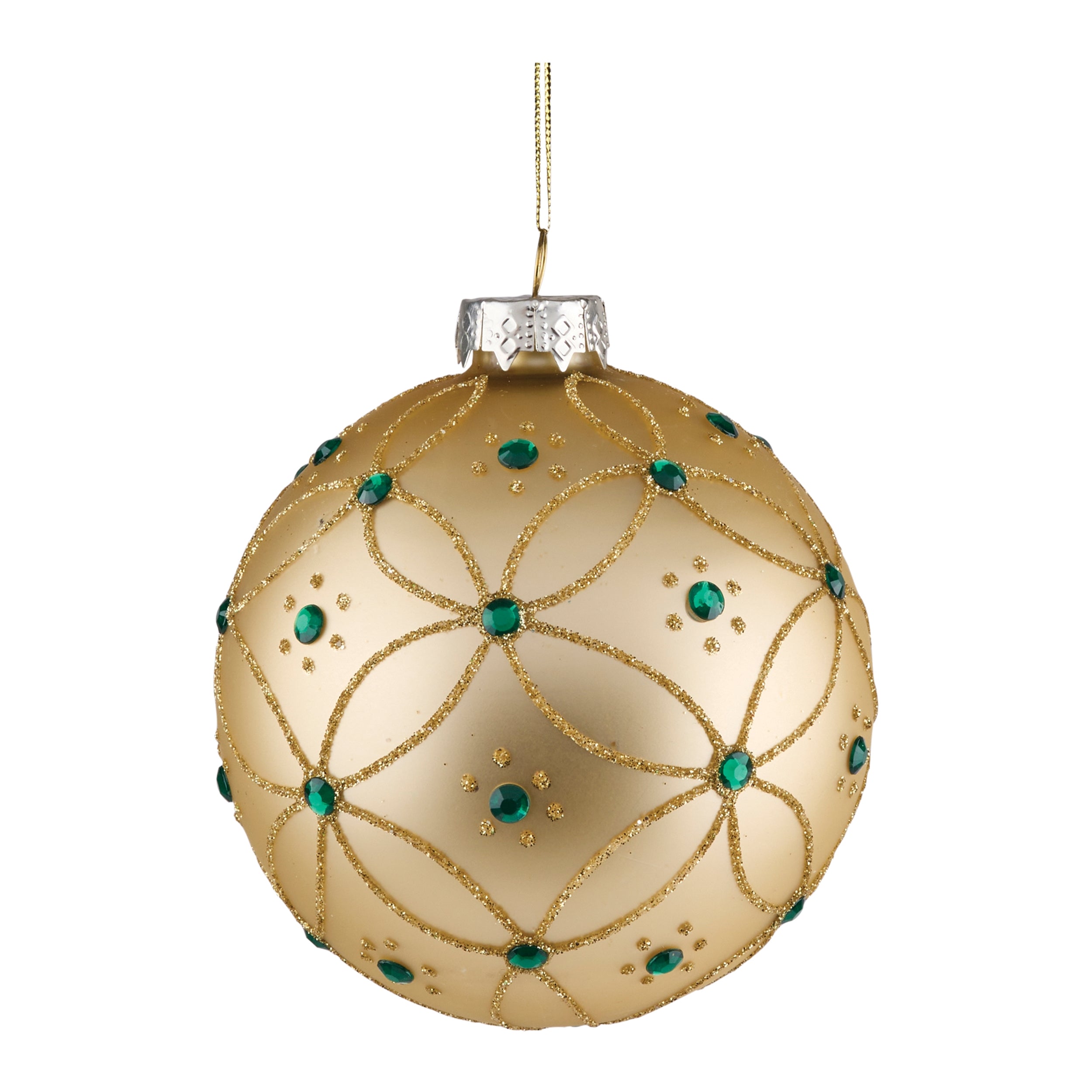 Ball Ornament 4”D Glass