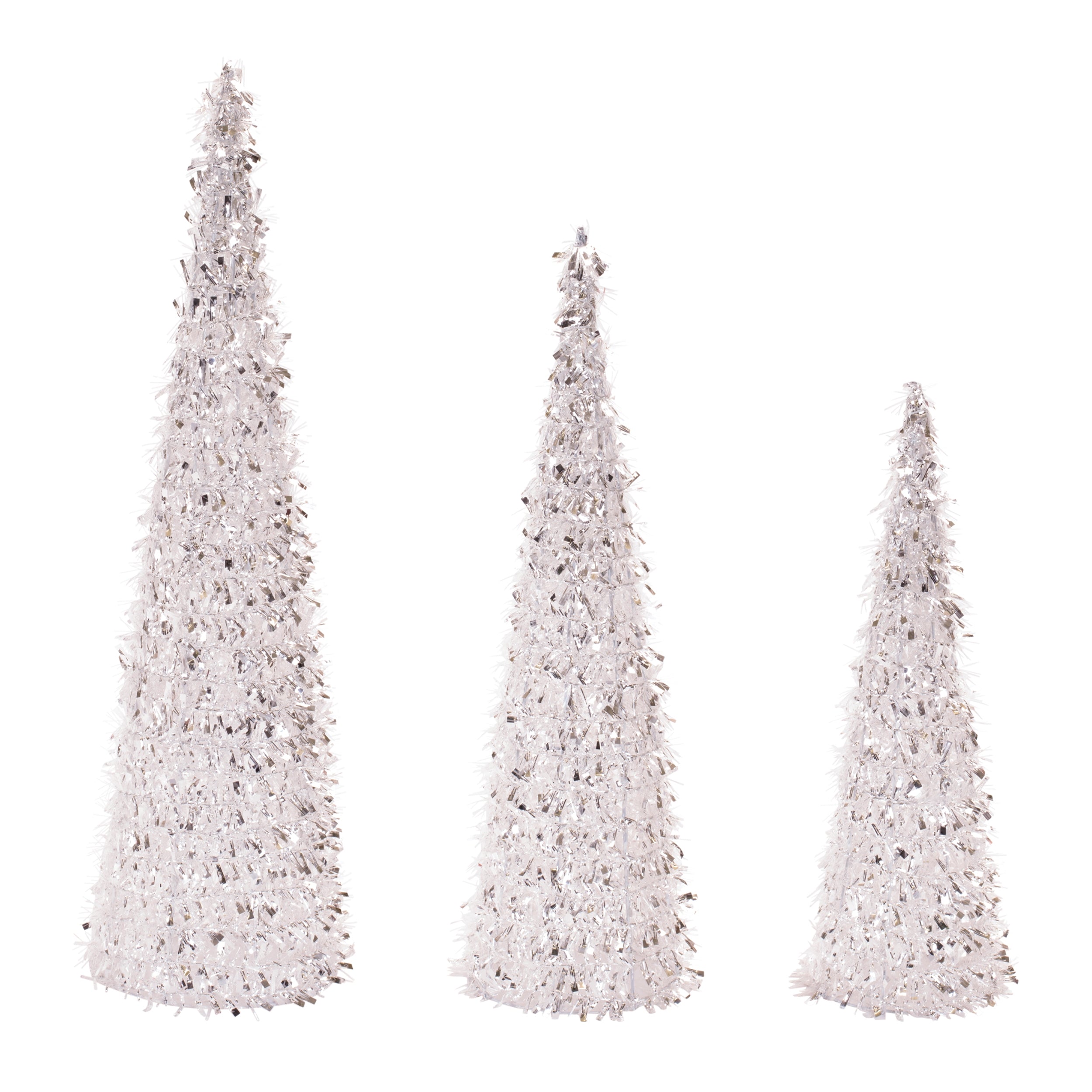 Tinsel Tree Form (Set of 3) 15.5"H, 19.5"H, 23.5"H Tinsel