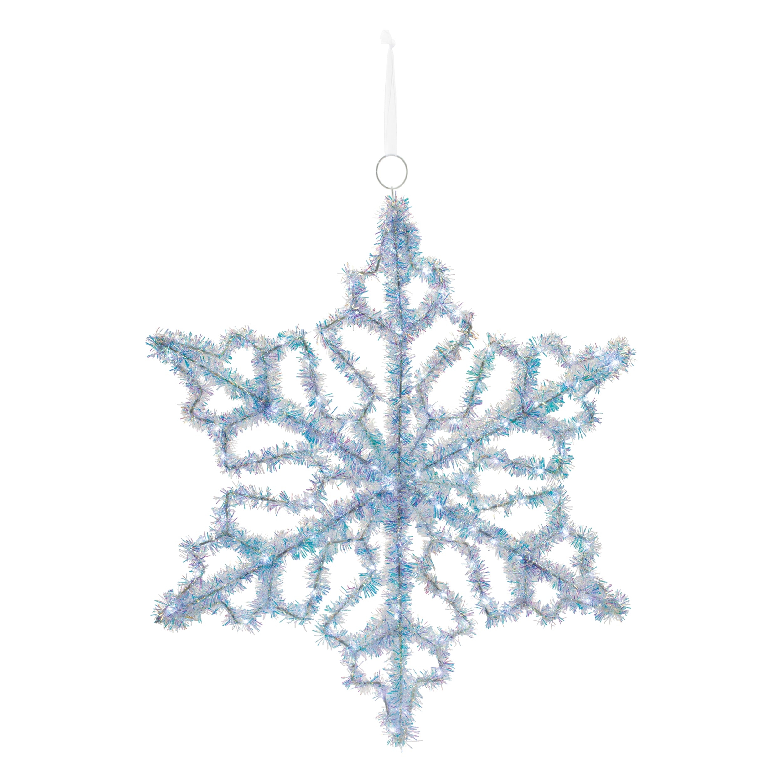 LED Snowflake 22”H Tinsel UL Plug