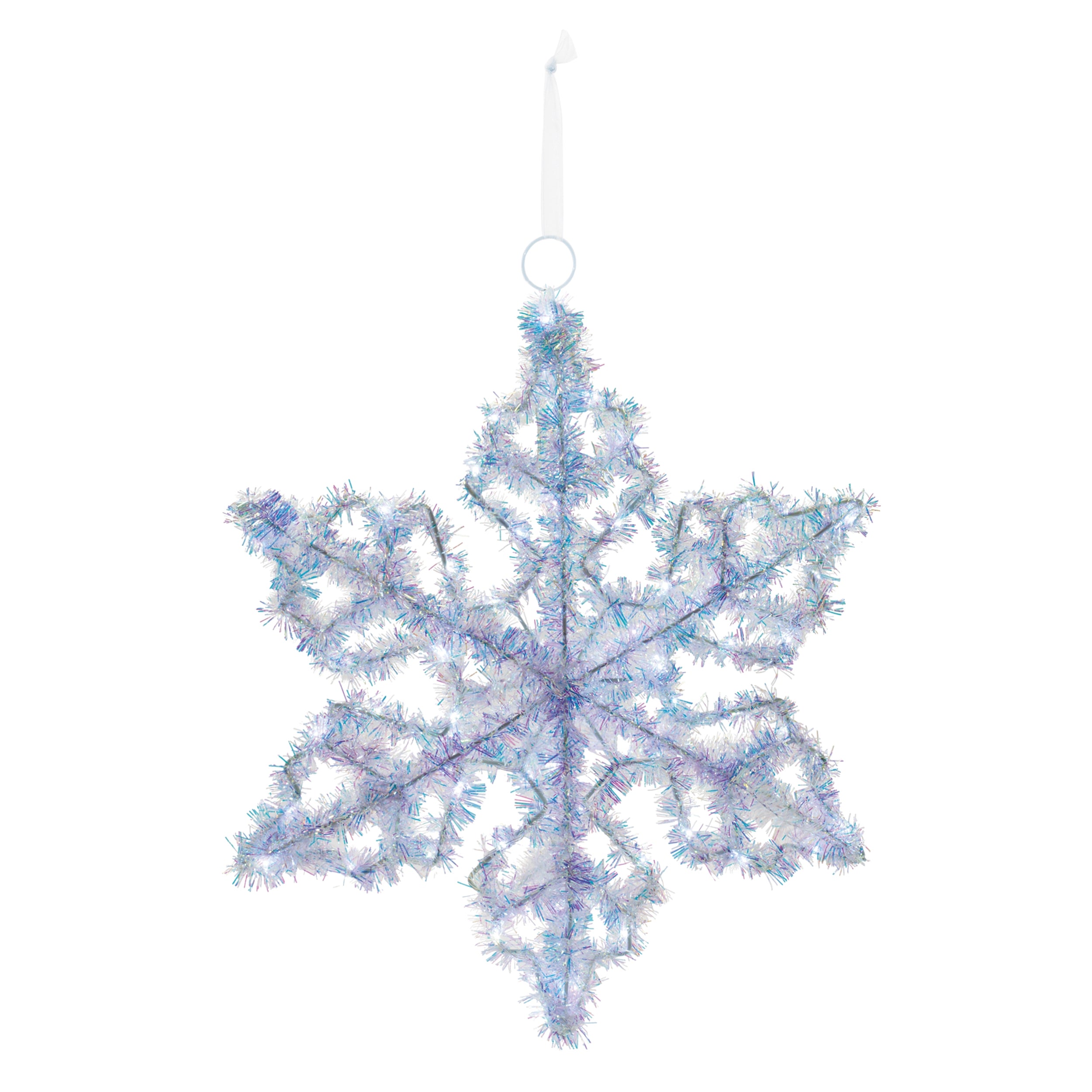 LED Snowflake 17”H Tinsel UL Plug