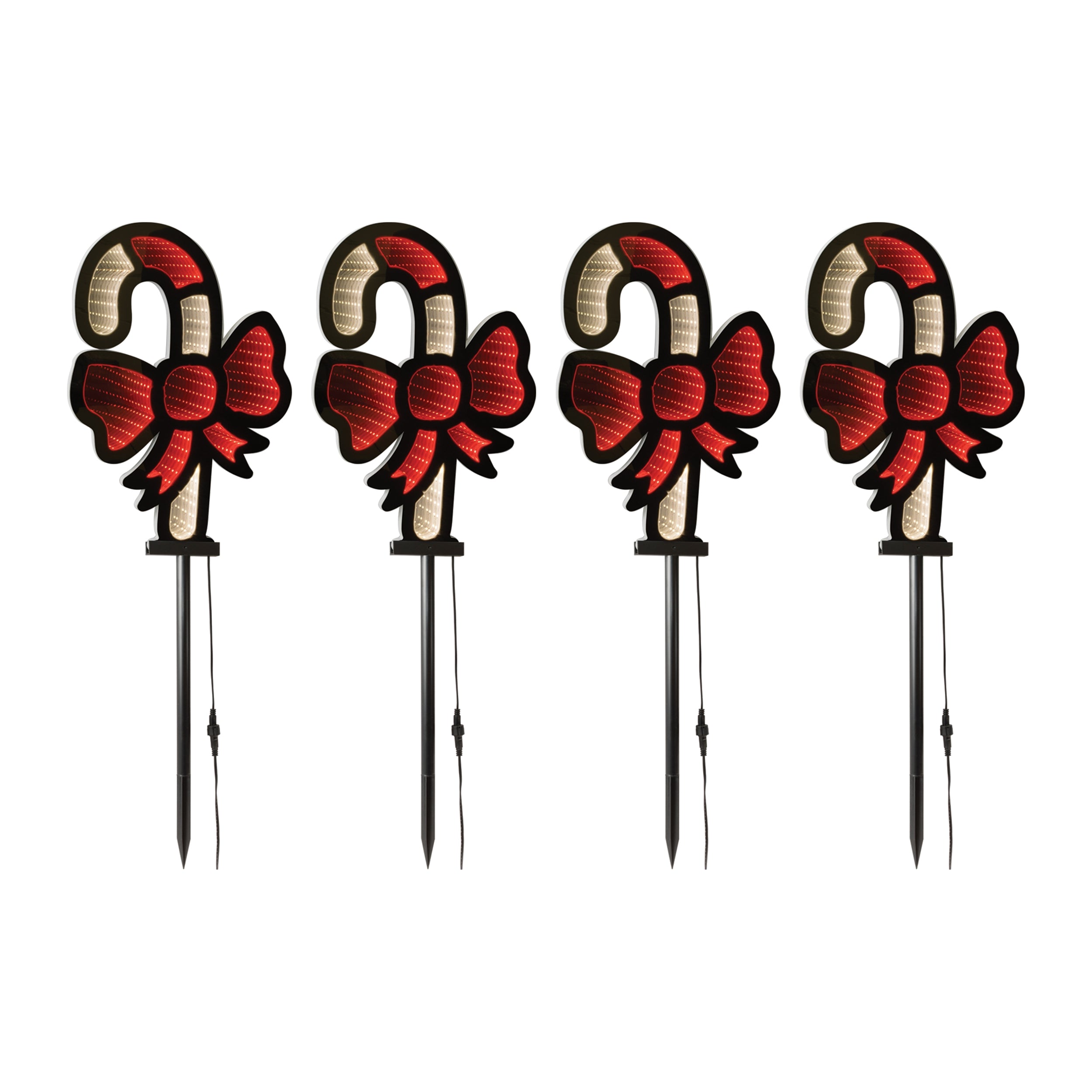 Candy Cane Stake x4 Ekkolight 12”H x 16'L Acrylic UL Plug