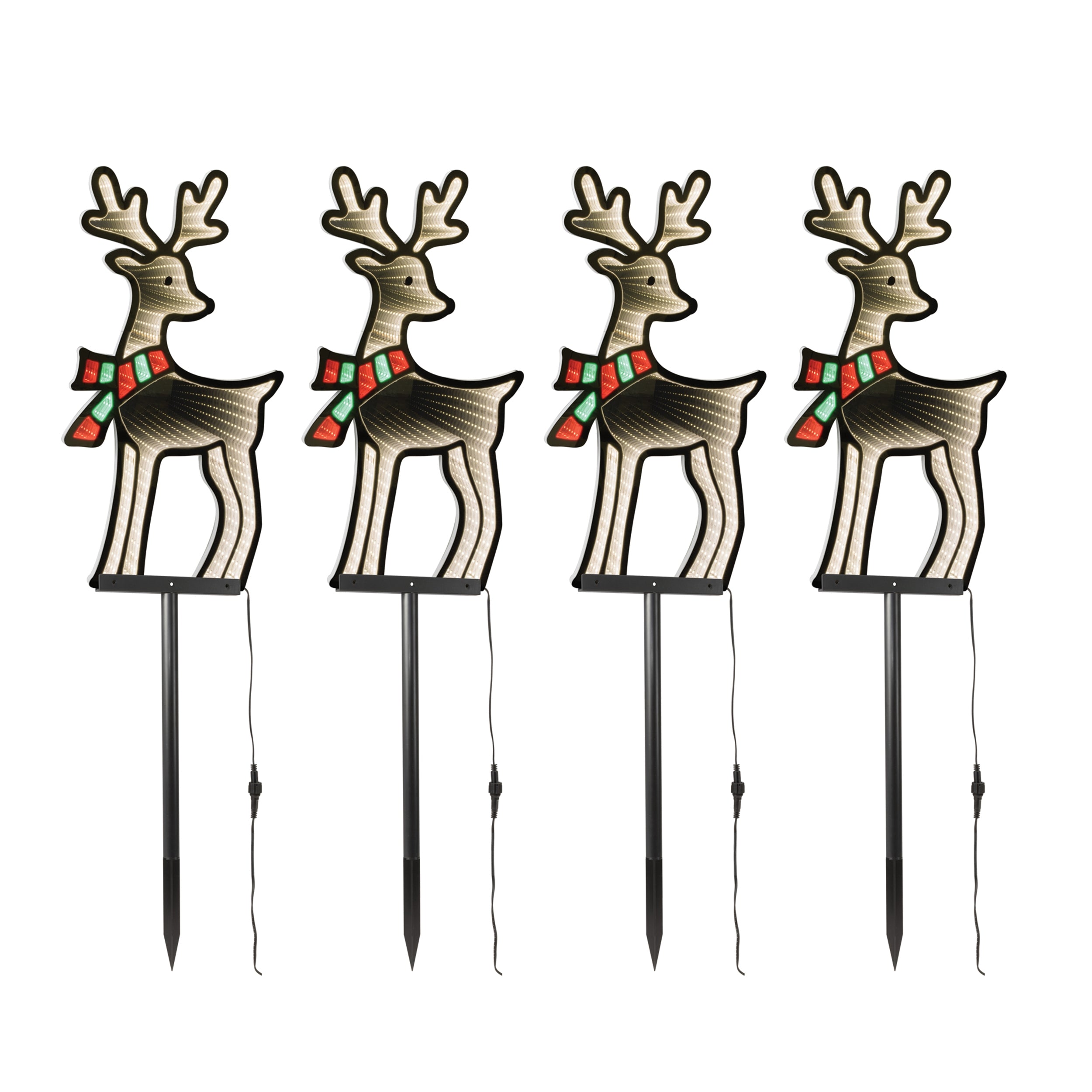 Reindeer Stake x4 Ekkolight 12”H x 16'L Acrylic UL Plug