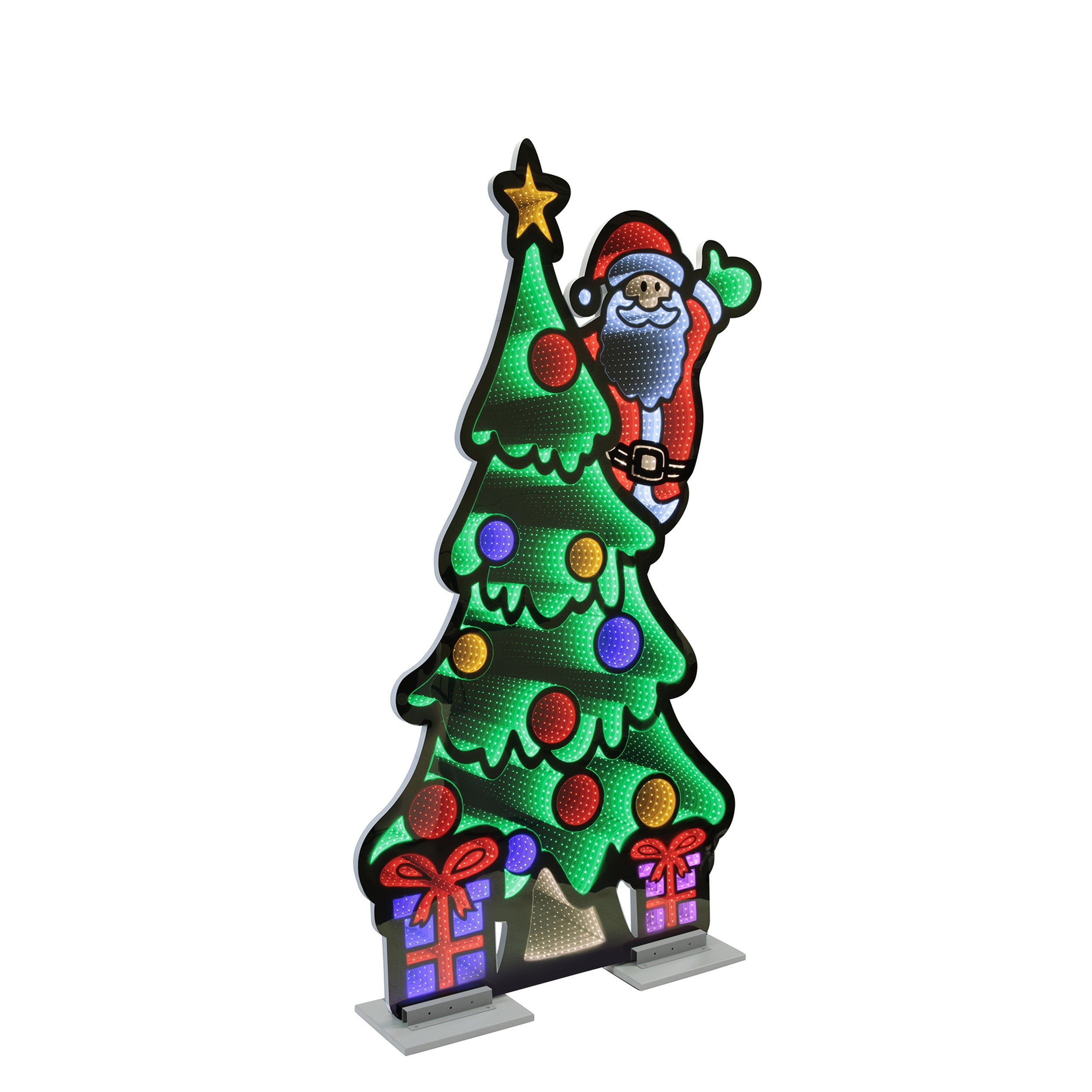 Santa and Tree Ekkolight 72”H Acrylic UL Plug