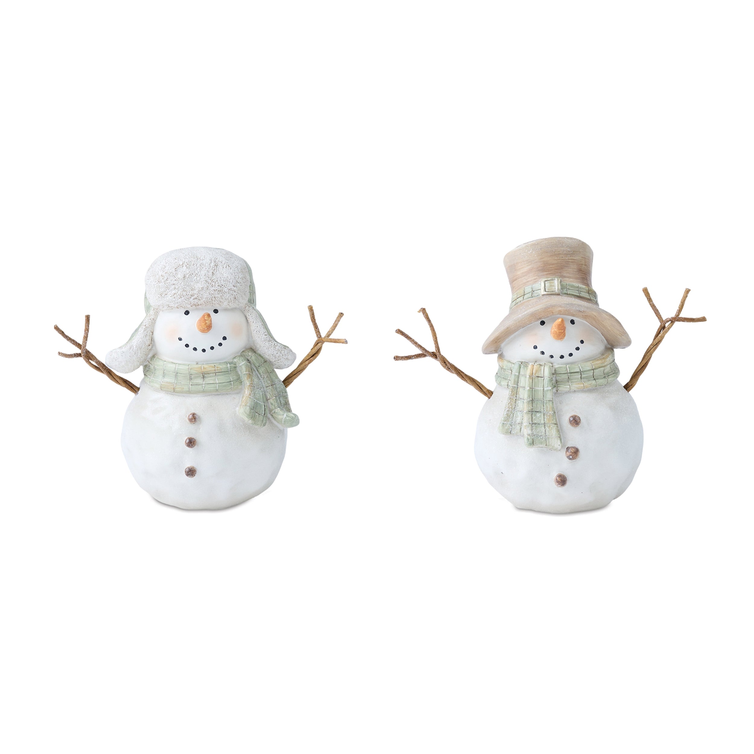 Snowman (2 set of) 5.75”H Resin