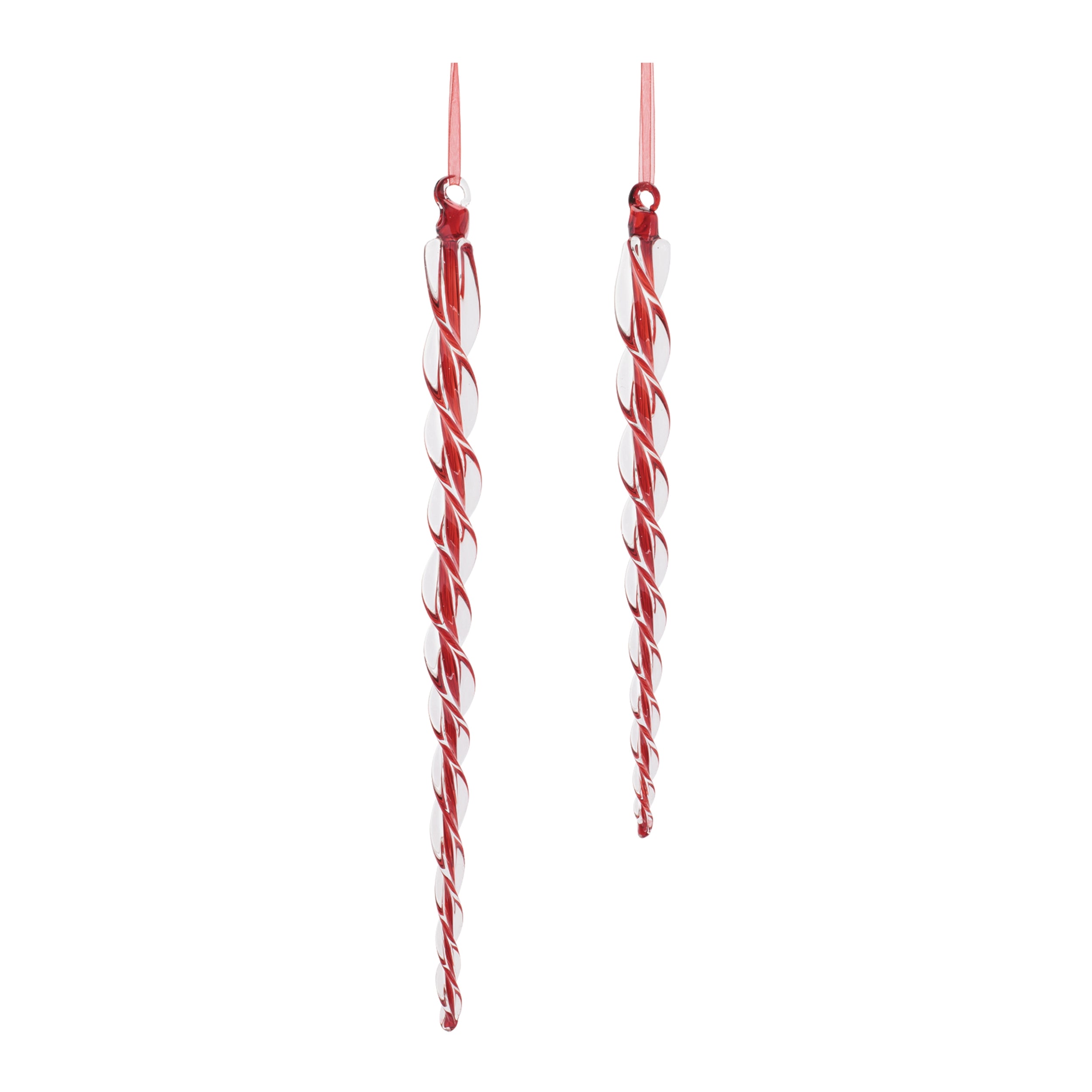 Icicle Ornament (Set of 2) 12.5"H, 16.5"H Glass