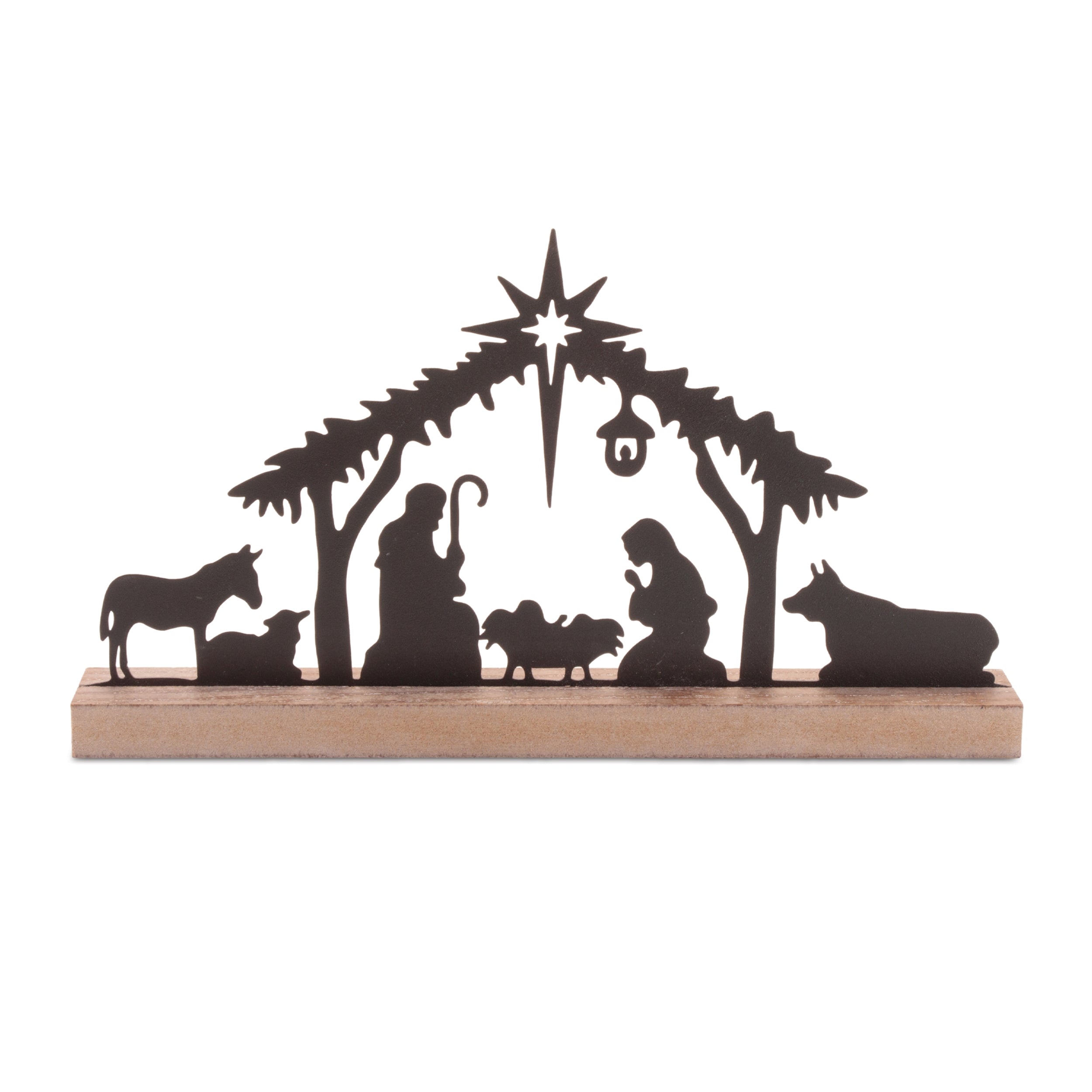 Holy Family w/Animals 11.75"L x 6"H Iron/MDF