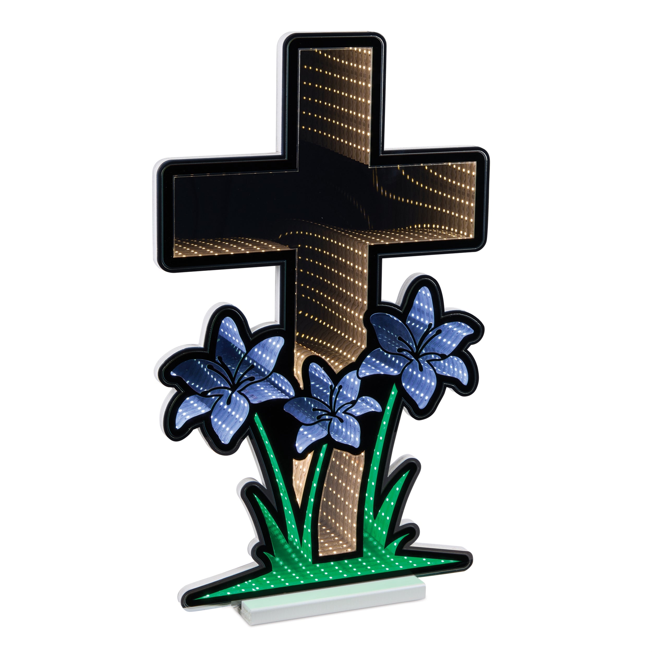 Cross w/Lillies Ekkolight 24”H Acrylic UL Plug