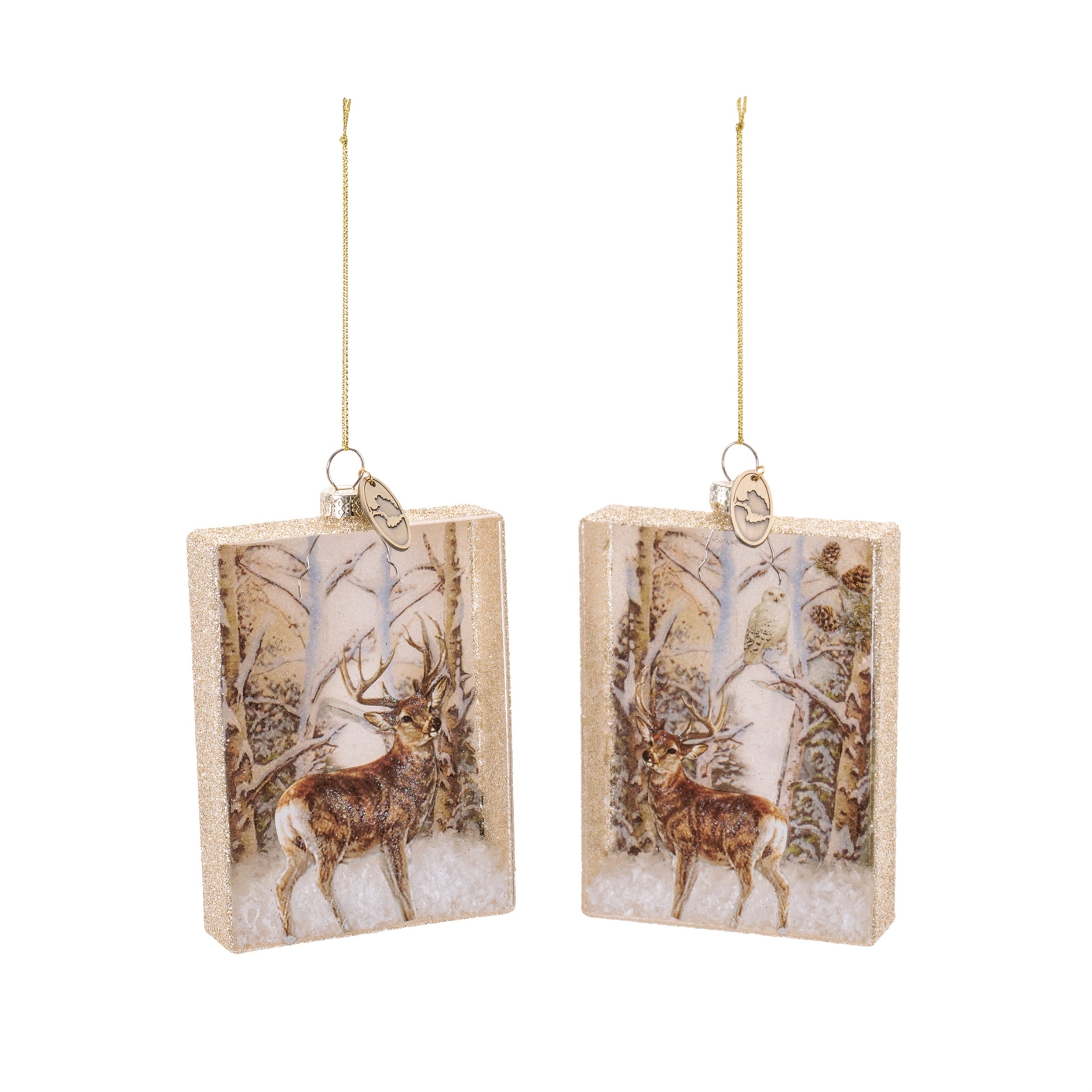 Mossy Oak Ornament (2 set of) 5.5”H Glass
