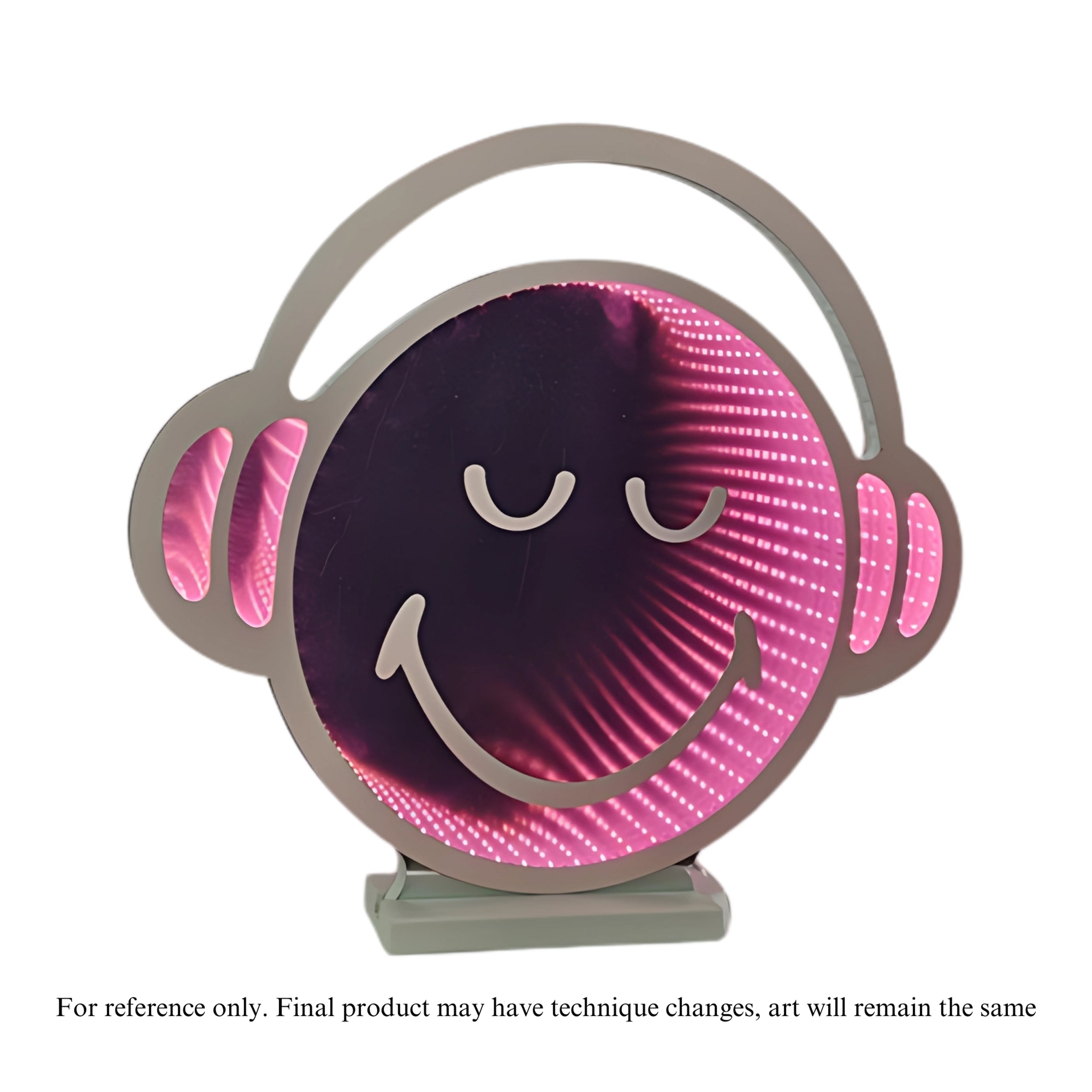 Smiley w/Headphone Ekkolight 20”H Acrylic UL Plug