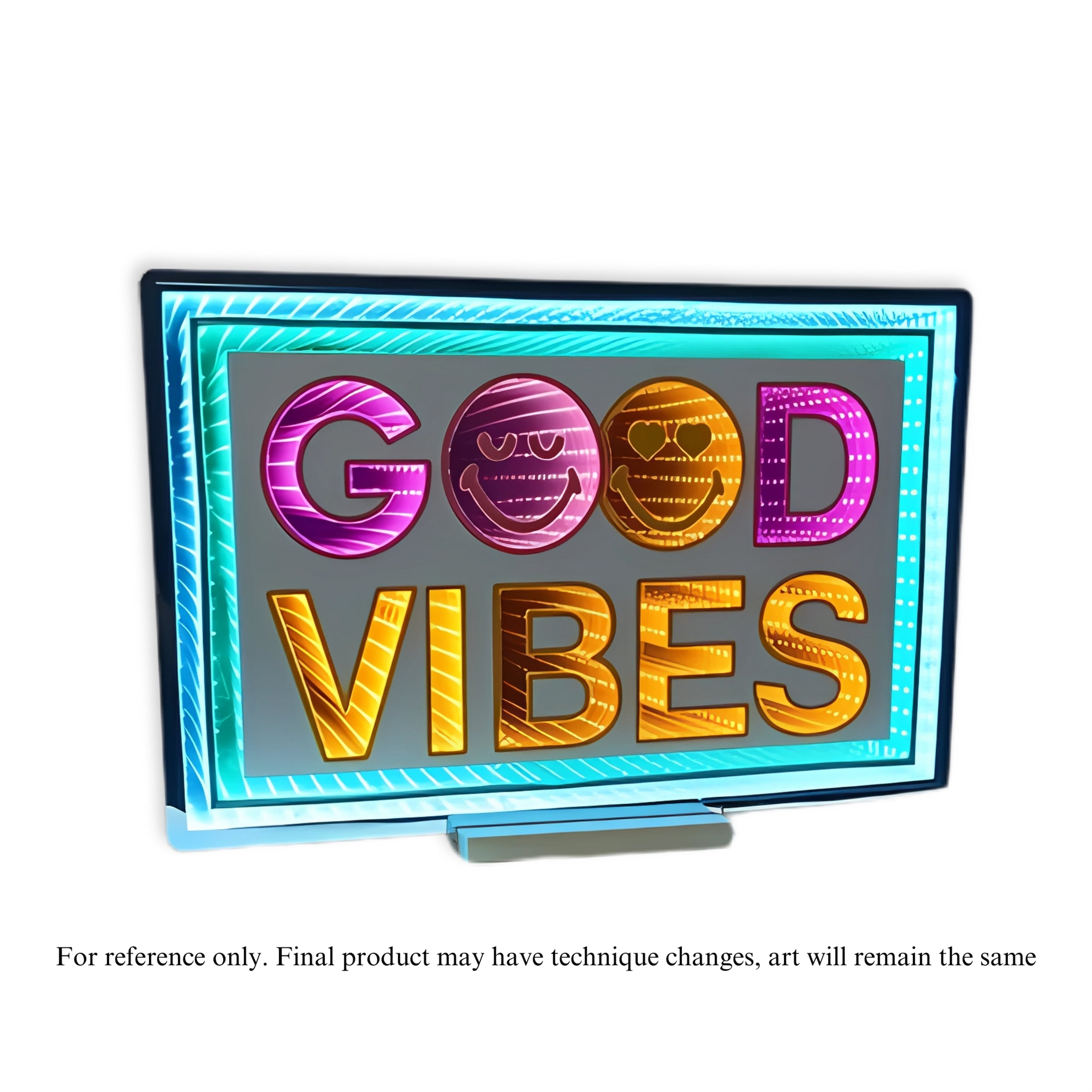 Smiley Good Vibes Ekkolight 23.5"L x 15"H Acrylic UL Plug