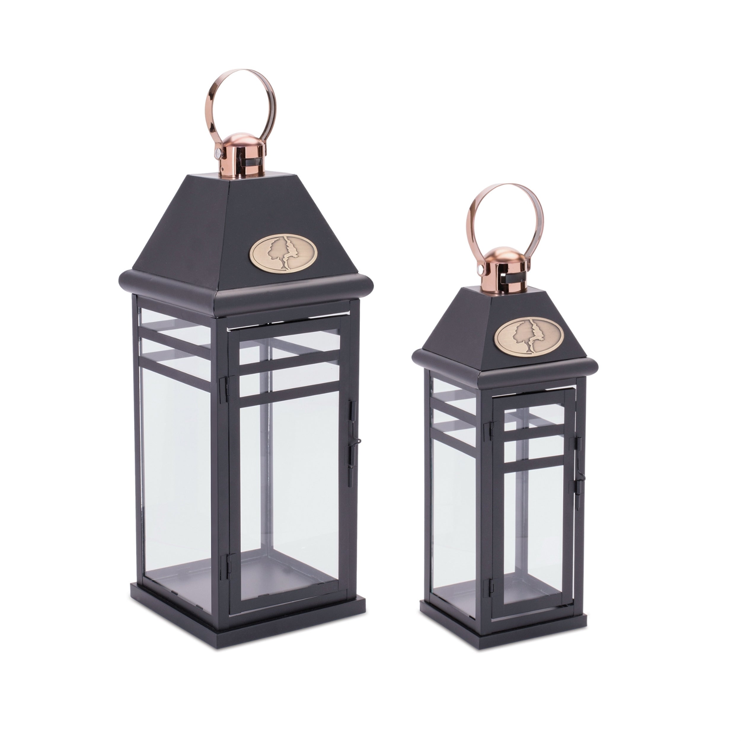 Mossy Oak Lantern (Set of 2) 15"H, 20"H Iron/Glass