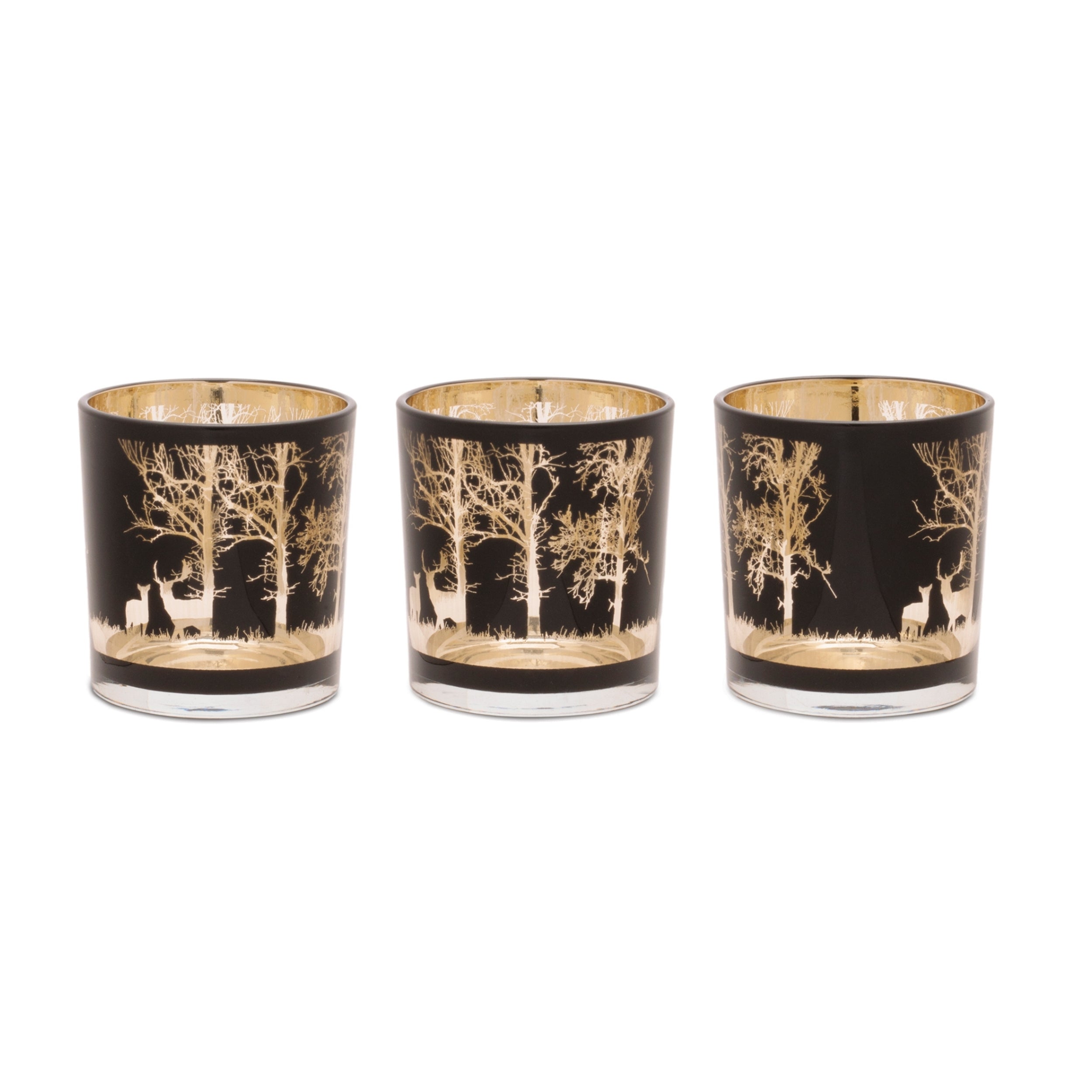 Mossy Oak Votive (Set of 3) 3"D x 3"H Glass