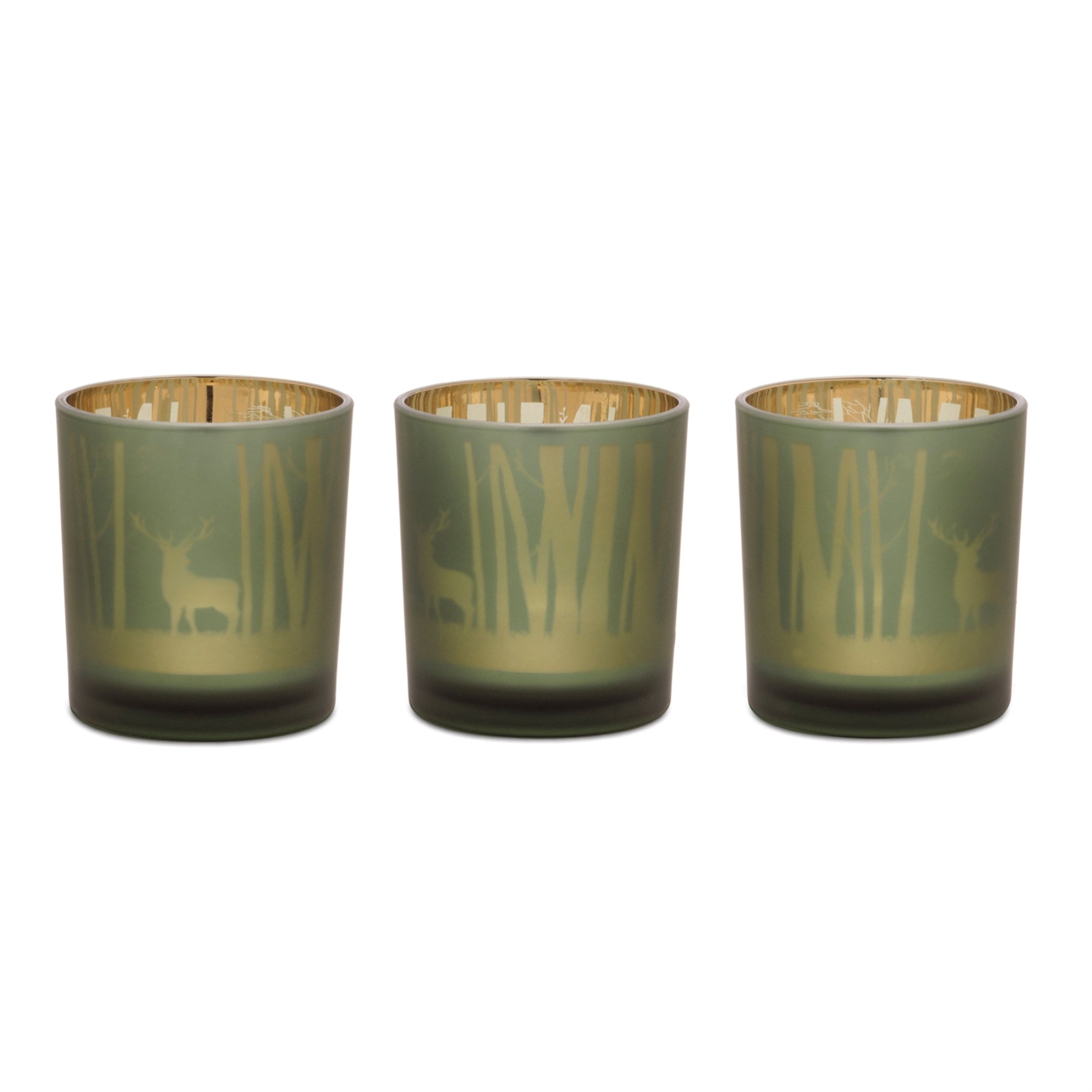 Mossy Oak Votive (Set of 3) 3"D x 3"H Glass
