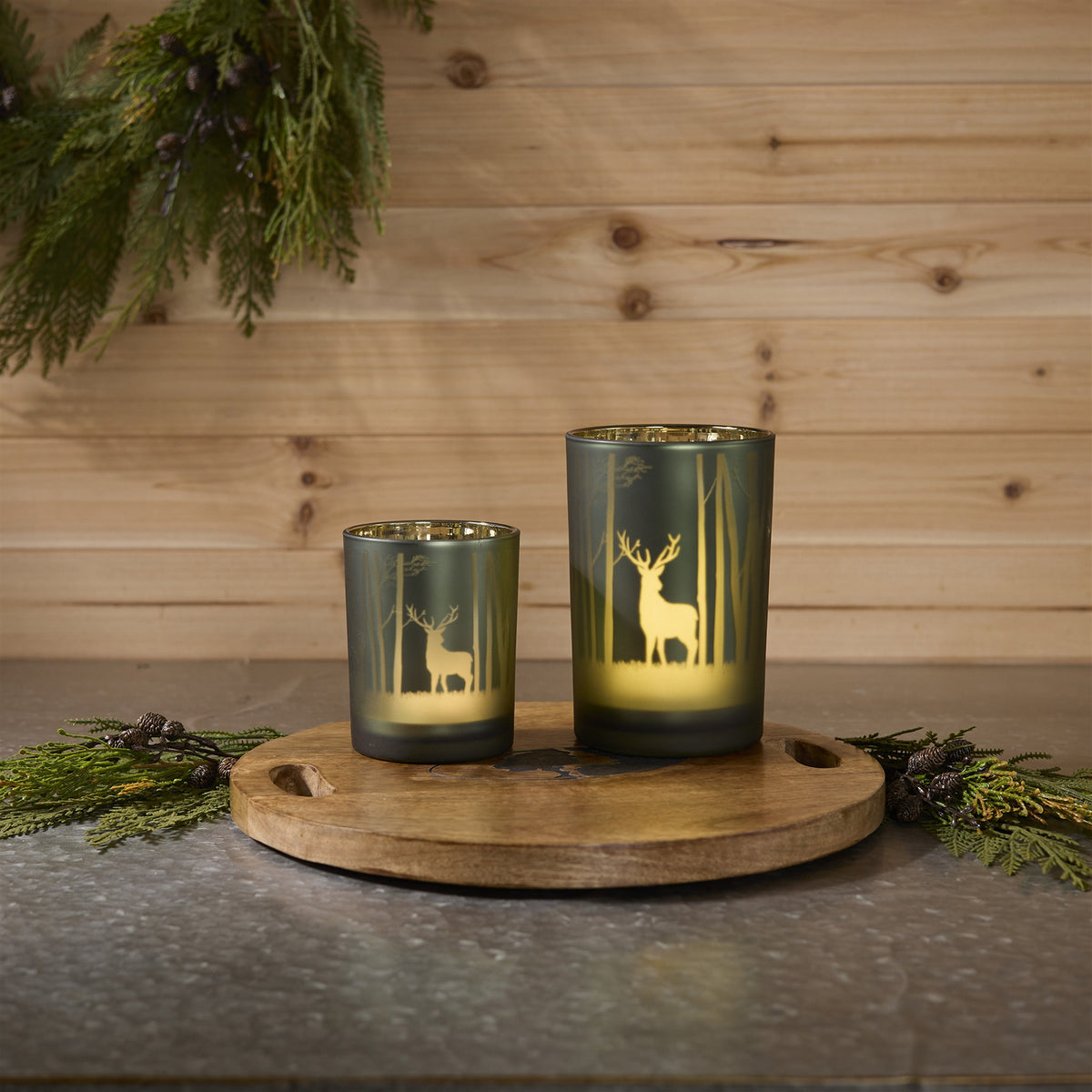 Mossy Oak Deer Candle Holder (S/2)