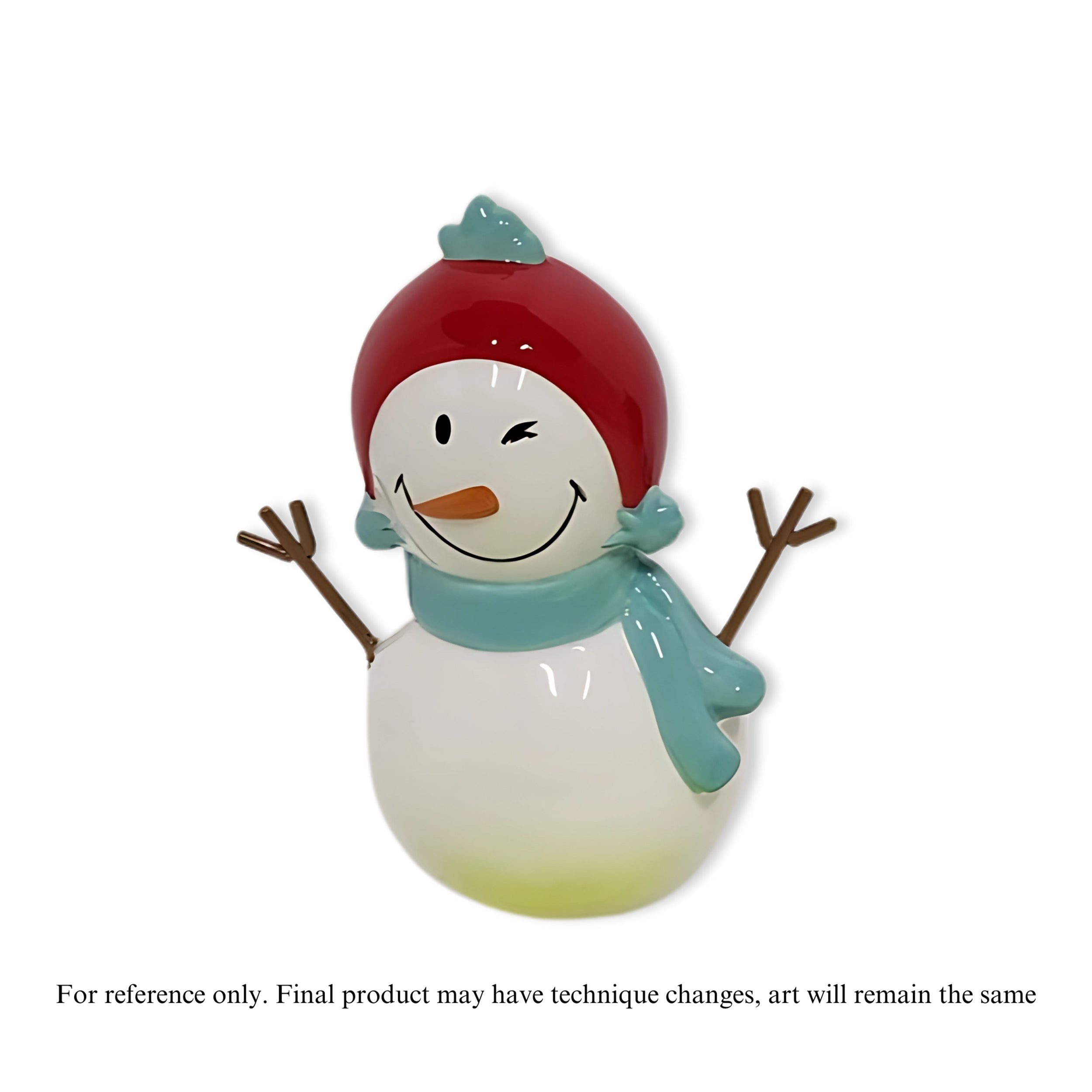 Smiley Snowman 5.25”H Ceramic