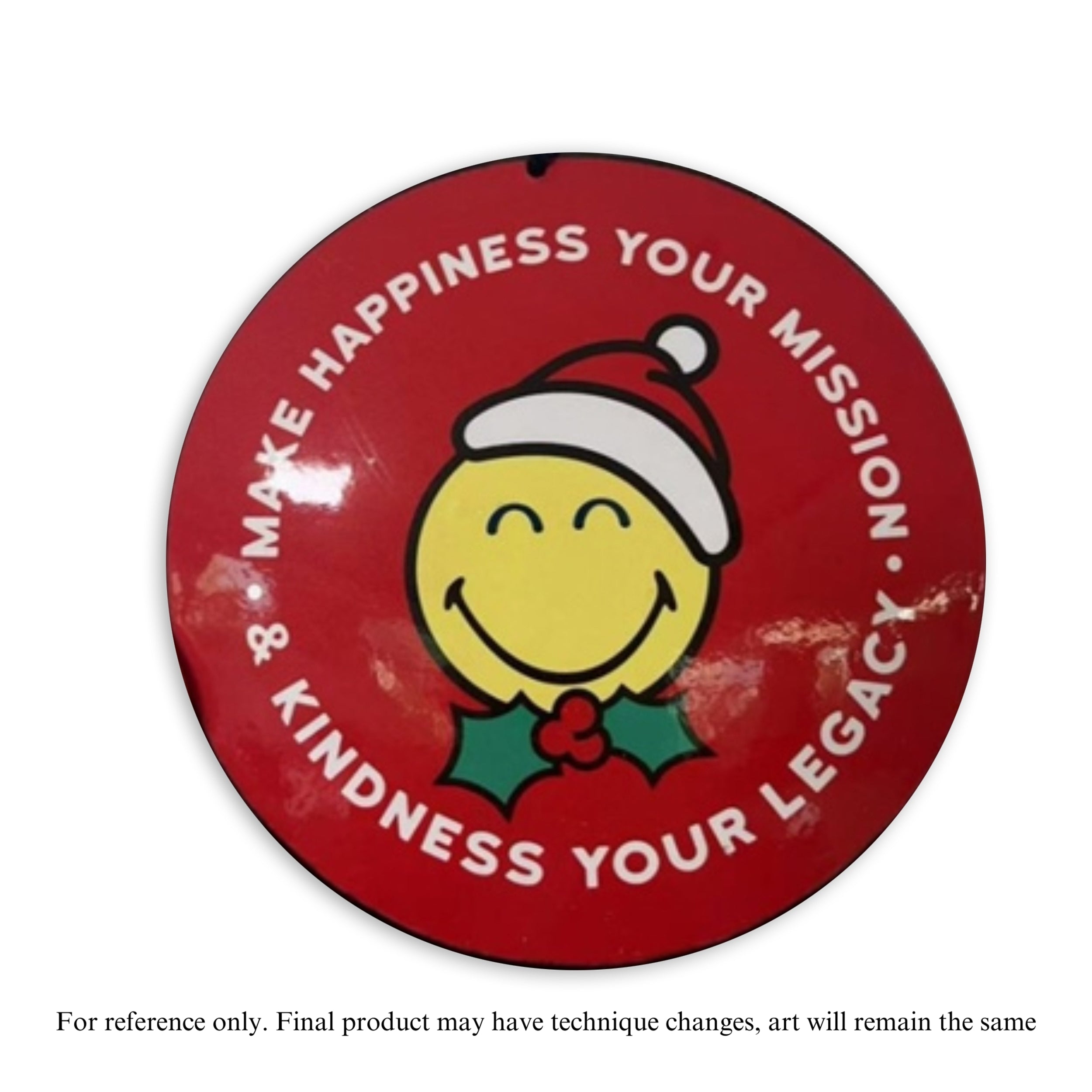Smiley Disc Ornament (Legacy) 6”H Iron/Jute
