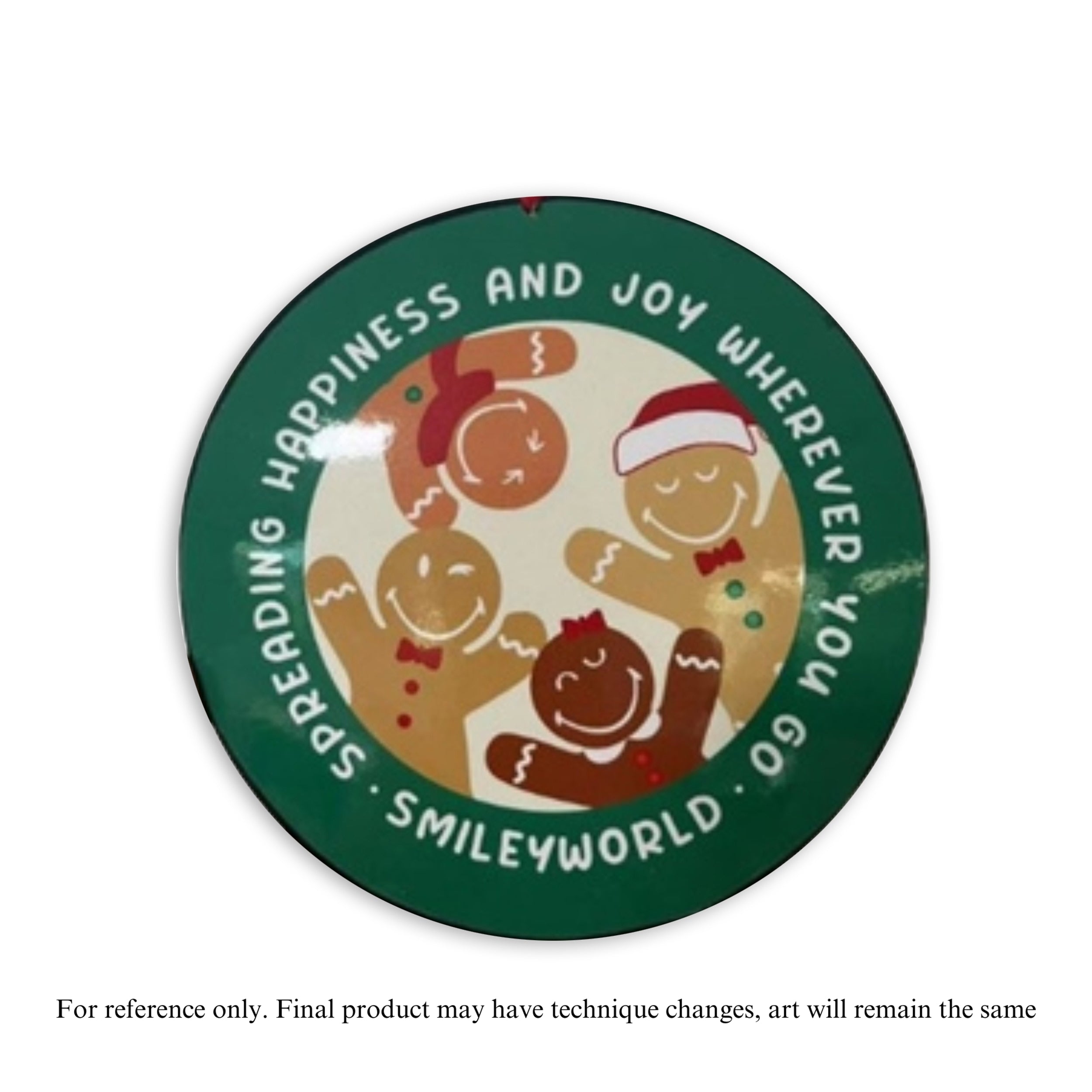 Smiley Disc Ornament (Happiness and Joy) 6”H Iron/Jute