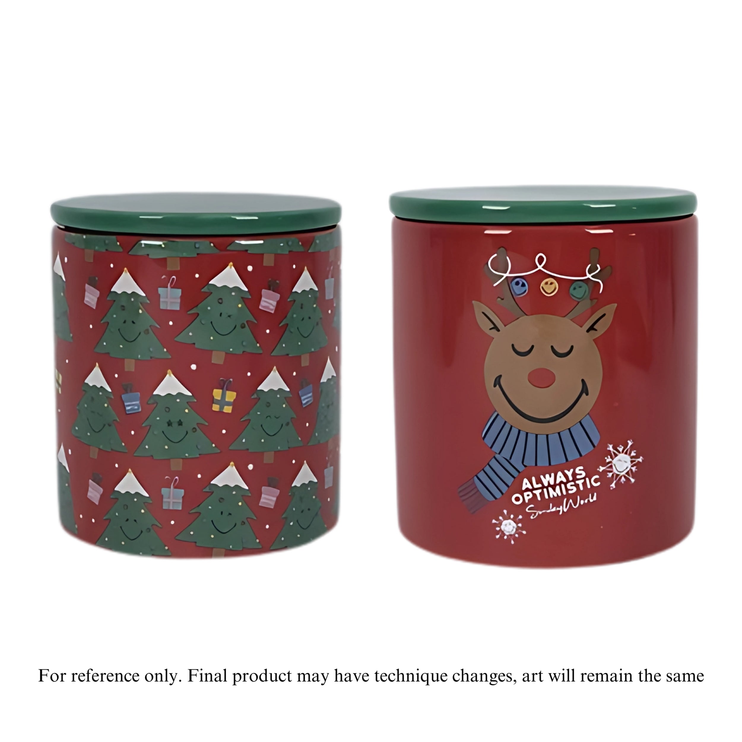 Smiley Canister (2 set of) 4.5”H Ceramic