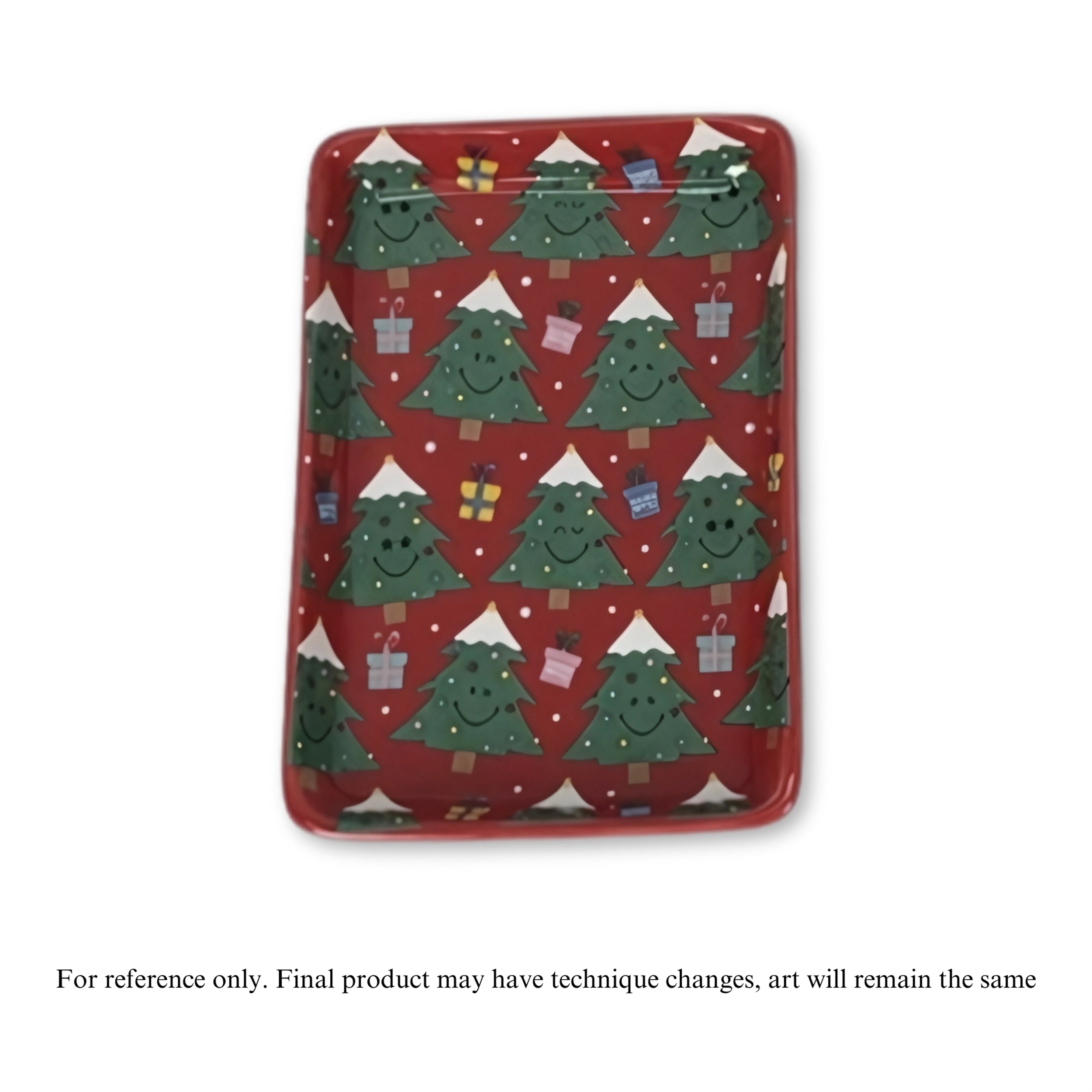 Smiley Tree Trinket Dish 6”L Ceramic