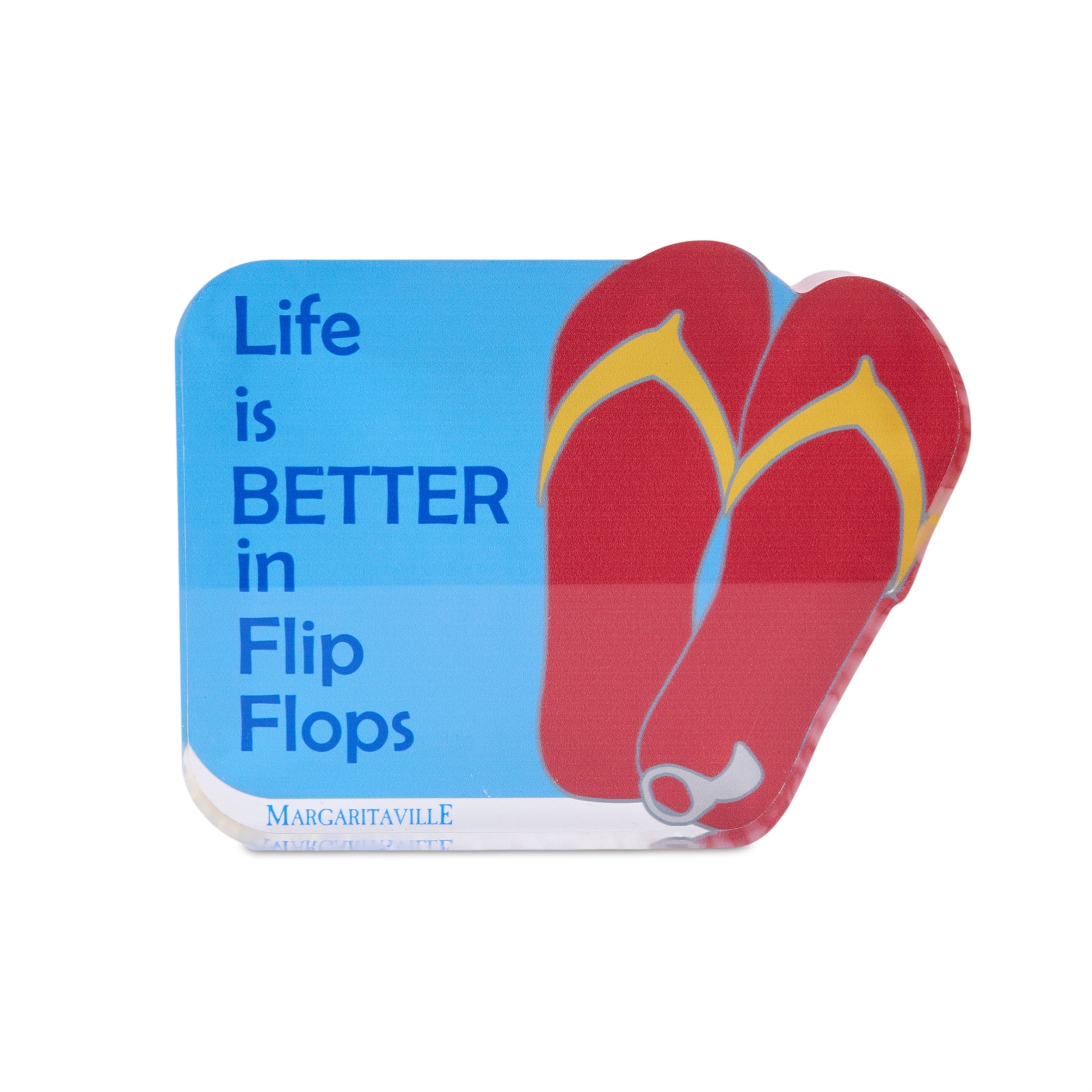Margaritaville Flip Flop Sign 7"L x 5.5"H Acrylic