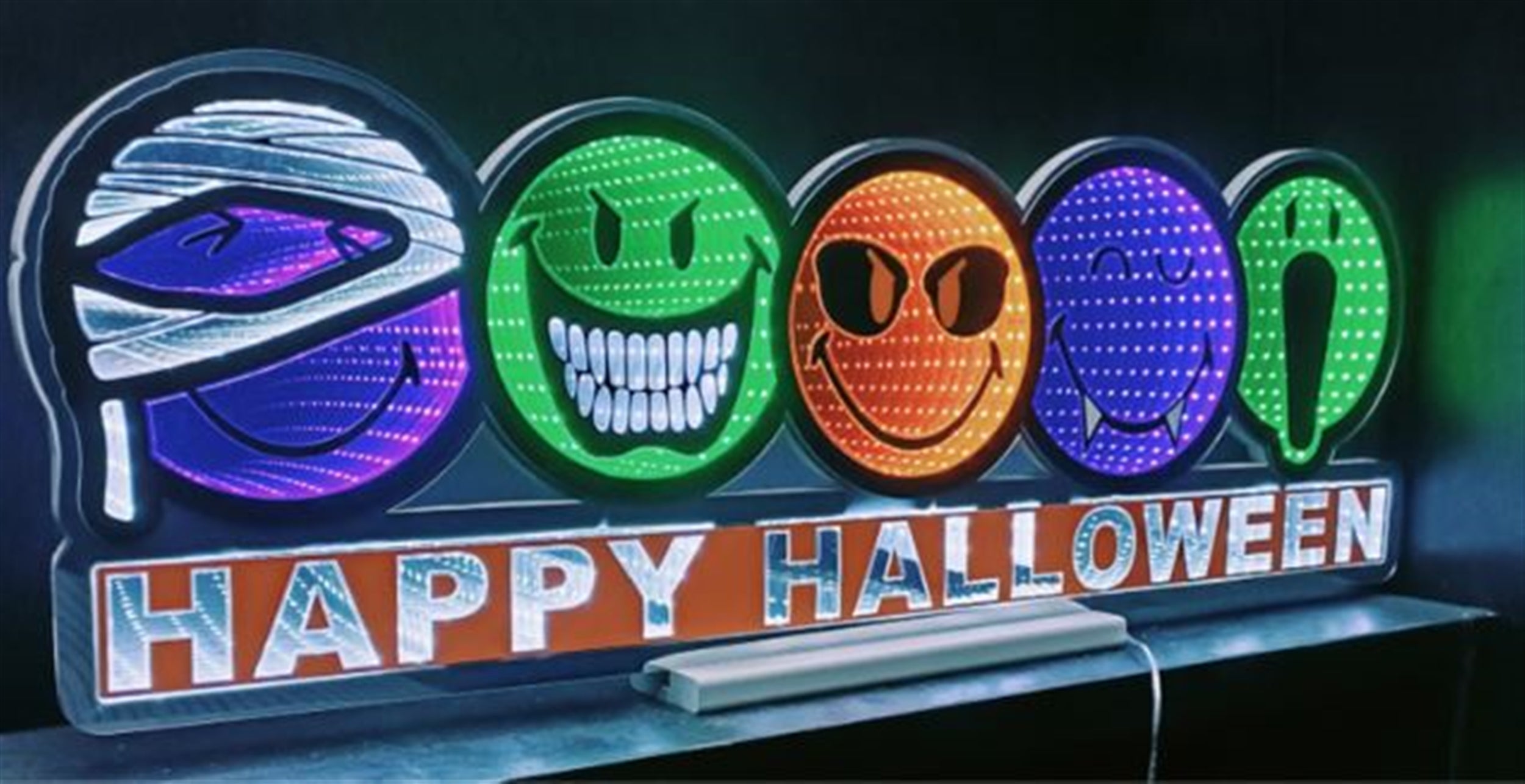 Smiley Happy Halloween Ekkolight 35"L x 12"H Acrylic UL Plug