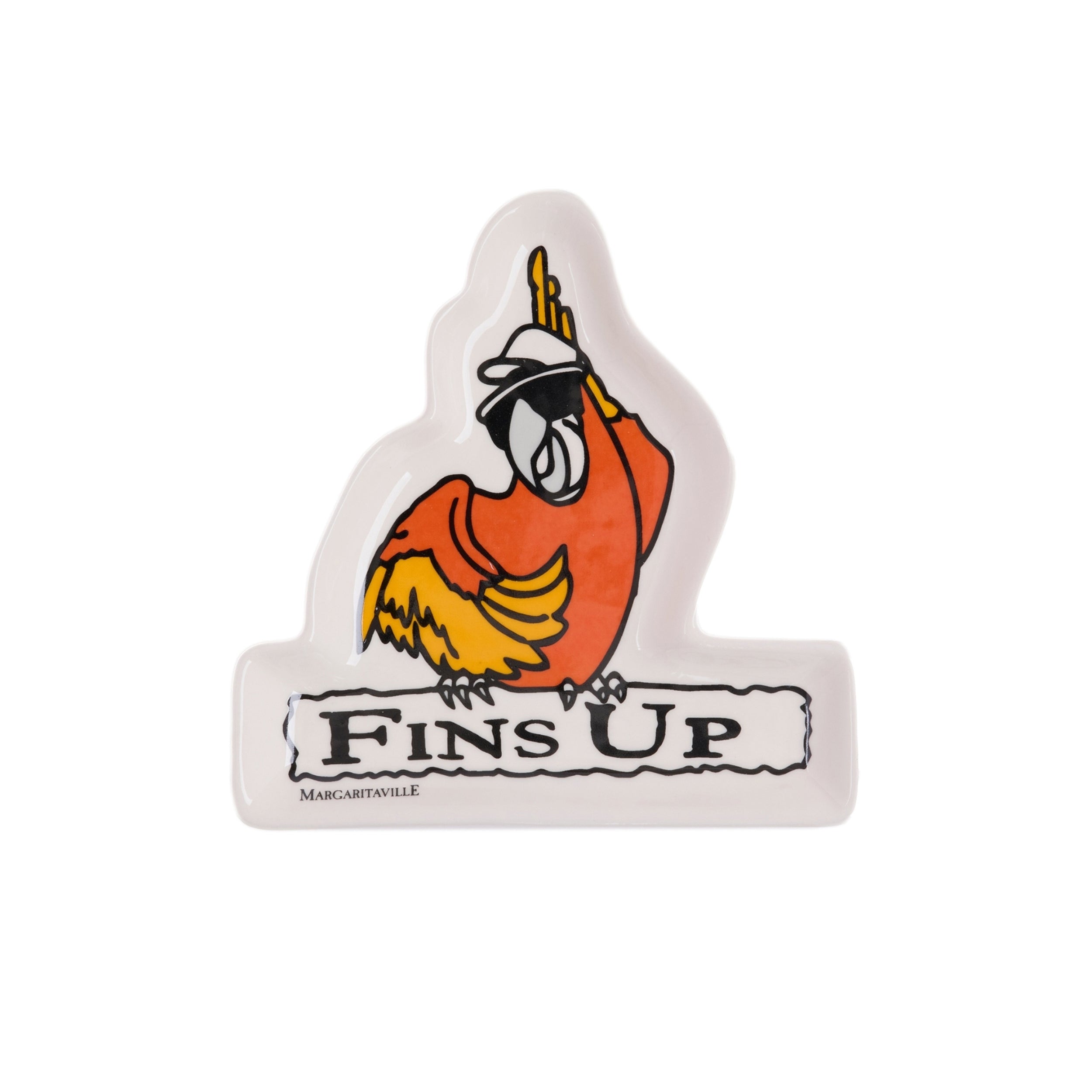 Fins Up Parrot Trinket Dish 6”L Porcelain