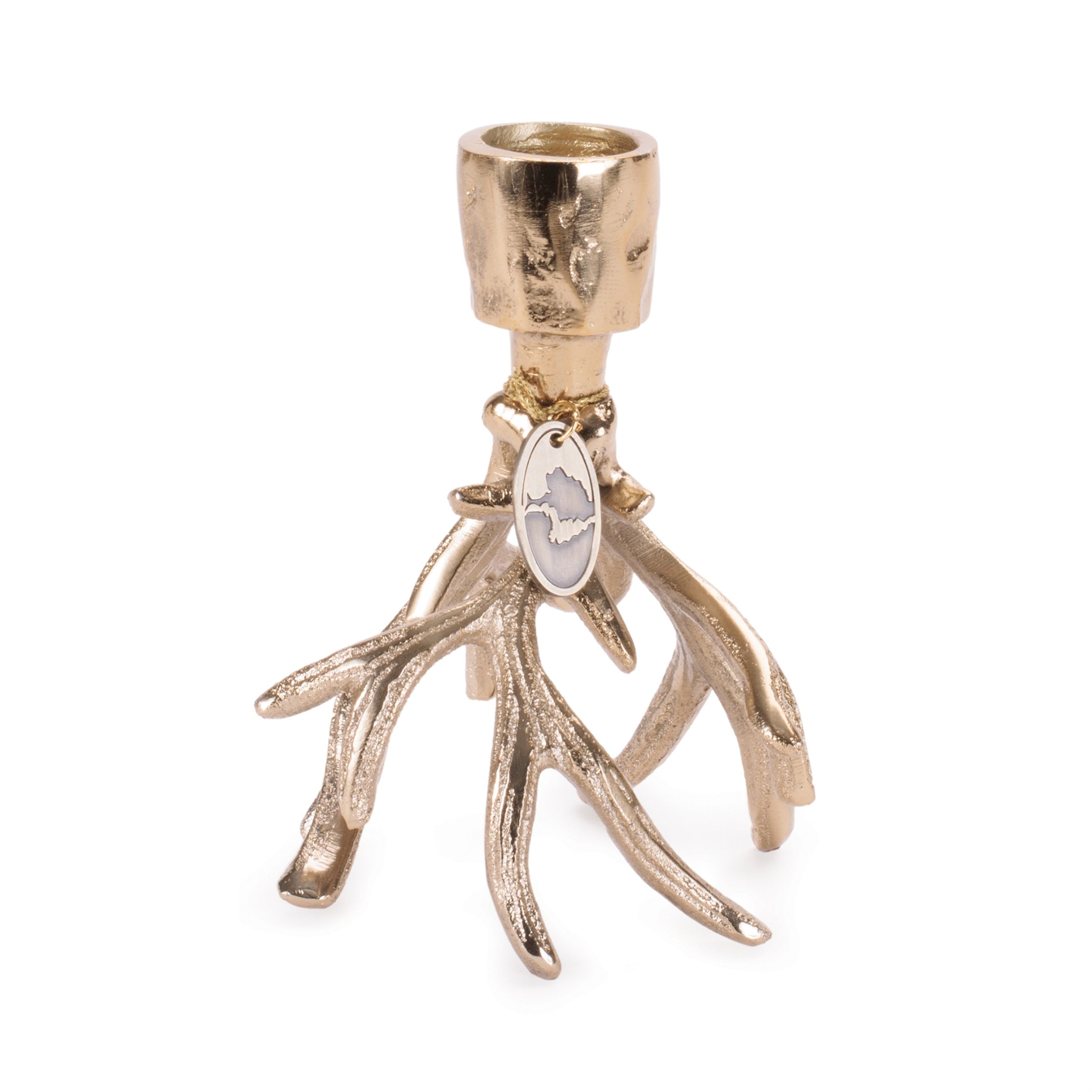 Mossy Oak Antler Taper Candle Holder 4.25”H Aluminum
