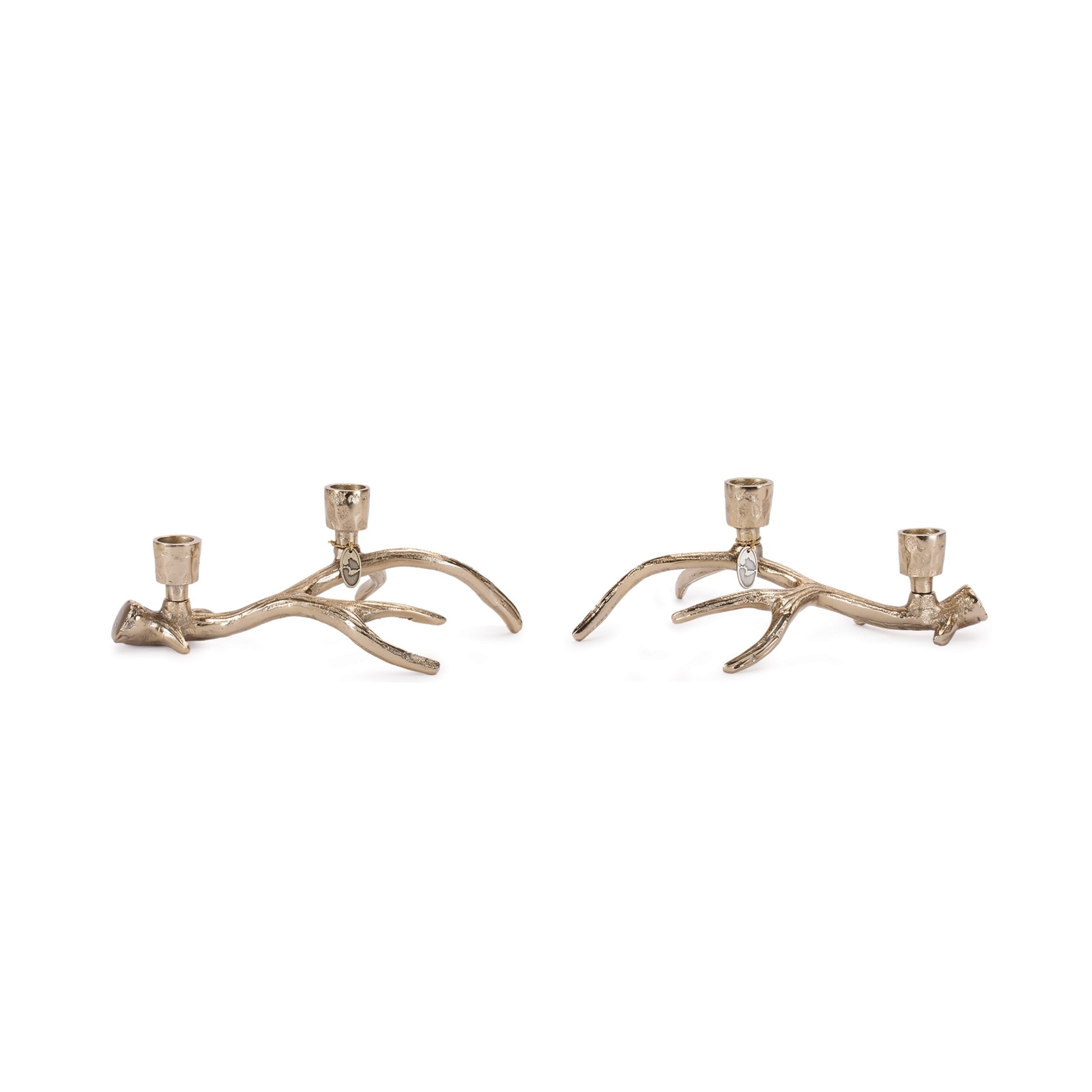 Mossy Oak Antler Taper Candle Holder (2 set of) 10"L x 3.25"H Aluminum