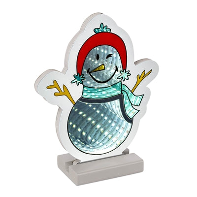 Smiley Snowman Ekkolight 8.75”H Acrylic 3 AA Batteries Not Included/USB Cord Included