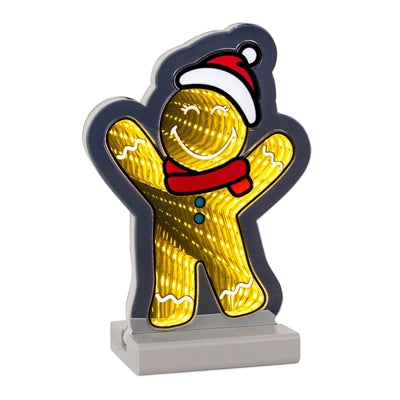 Smiley Gingerbread Man Ekkolight 8”H Acrylic 3 AA Batteries Not Included/USB Cord Included