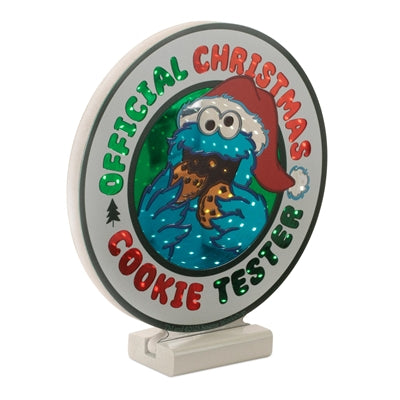 Sesame Street Cookie Tester Sign Ekkolight 8.5”H Acrylic 3 AA Batteries Not Included/USB Cord Includ