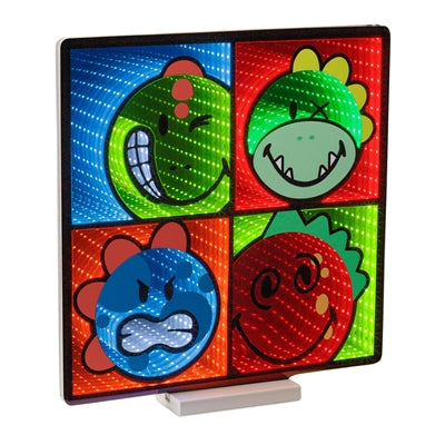 Smiley Dinosaur Grid Ekkolight 16.5”H Acrylic UL Plug