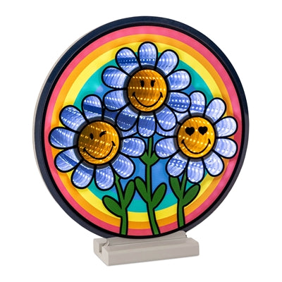 Smiley Triple Daisy Ekkolight 12.5”H Acrylic UL Plug