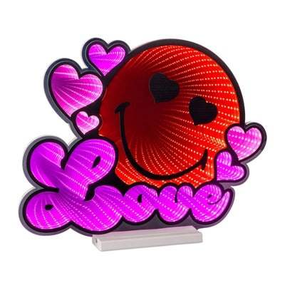Smiley Love Heart Ekkolight 15”H Acrylic UL Plug
