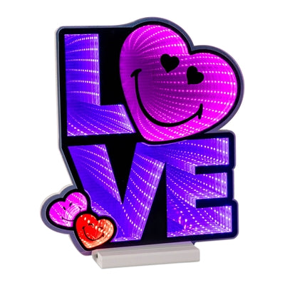 Smiley Love Square Ekkolight 14.5”H Acrylic UL Plug