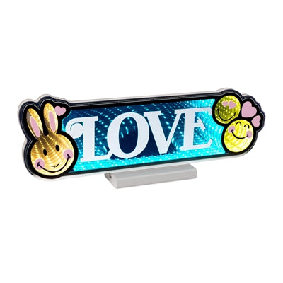 Smiley Bunny LOVE Ekkolight 17.5"L x 6"H Acrylic UL Plug
