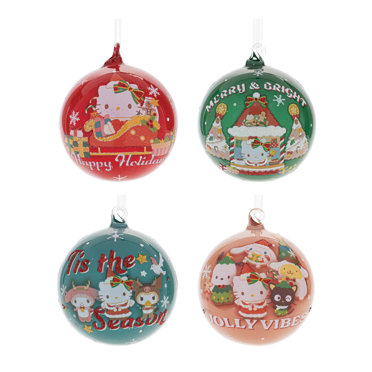 Hello Kitty and Friends Ball Ornament (S/4)