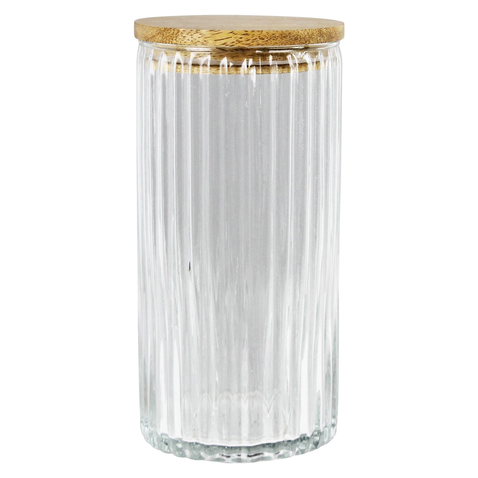Ribbed Canister, Glass - Lrg