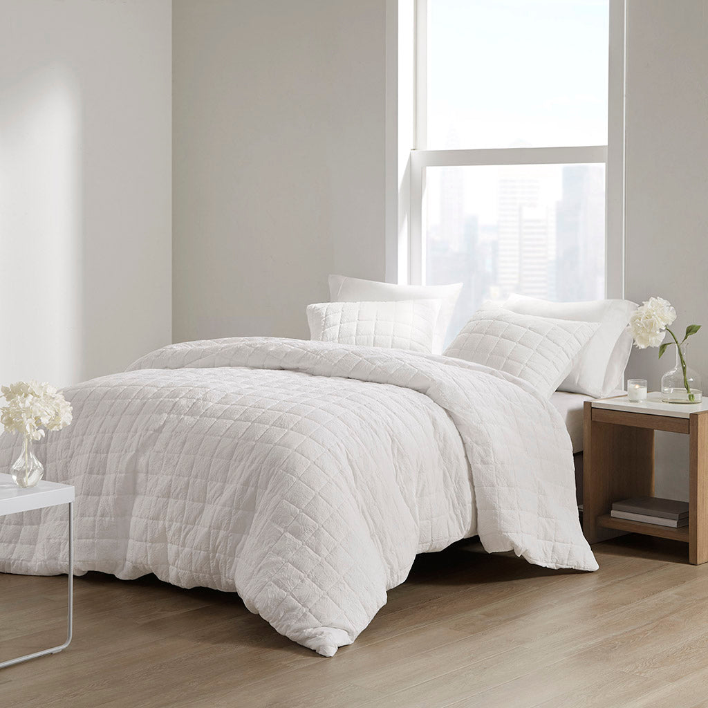 Cocoon Cotton Blend Yarn Dyed 3 Piece Duvet Cover Set