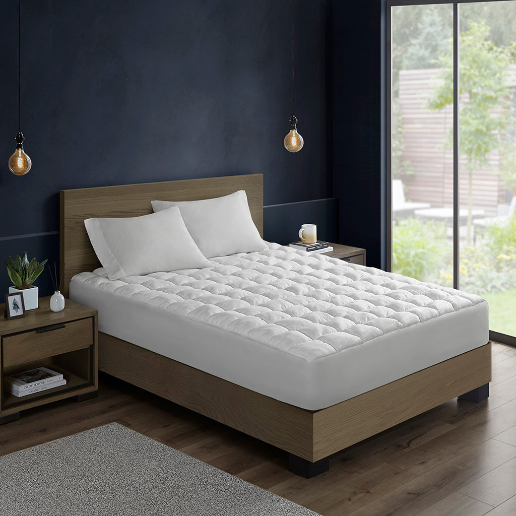 Dream Puff Overfilled Plush Hypoallergenic Down Alternative Waterproof Mattress Pad