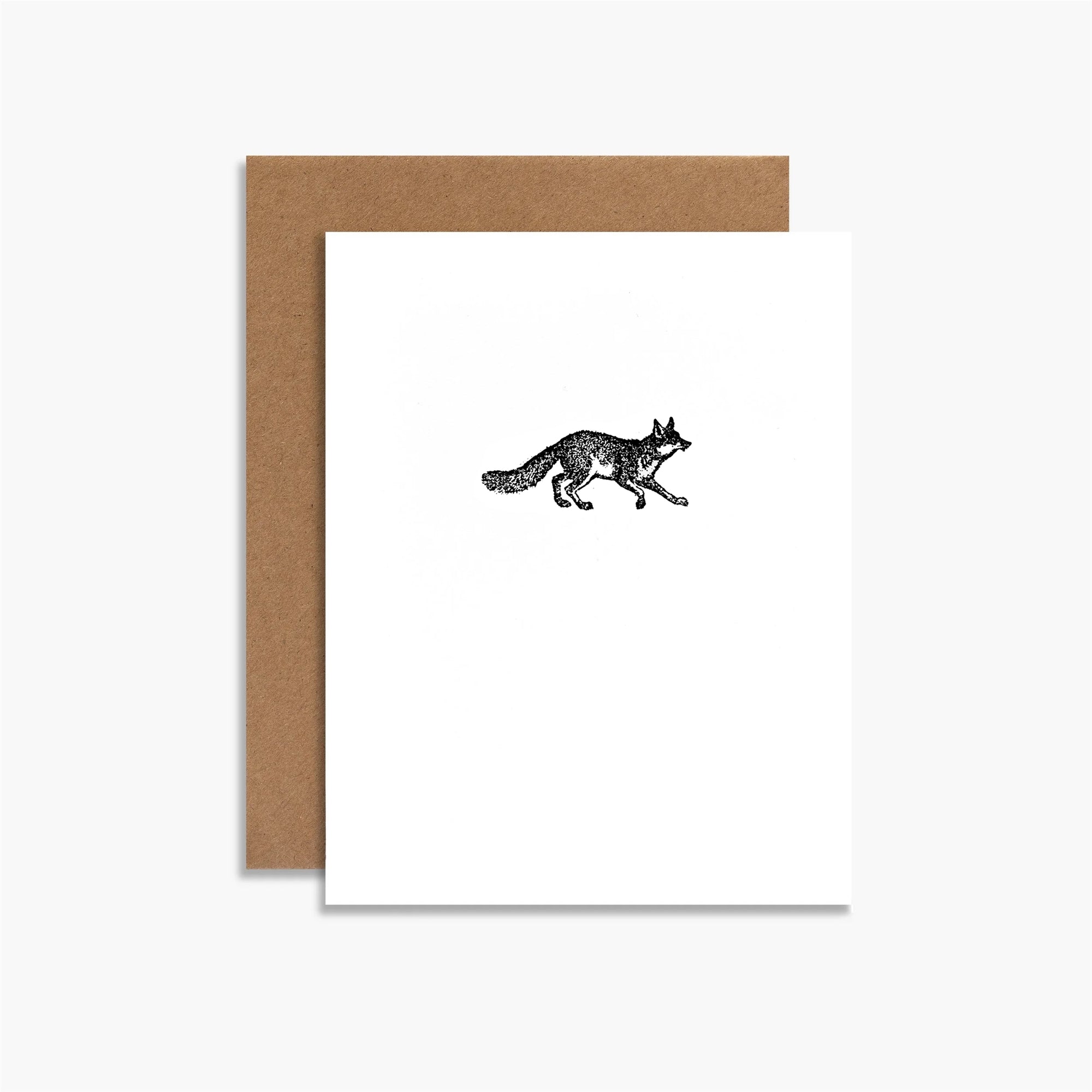 Fox Rubber Stamp Greeting Card