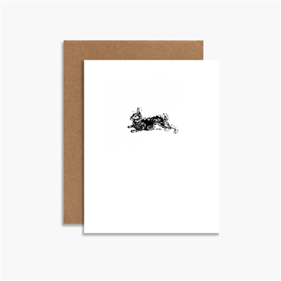 Hare Rubber Stamp Greeting Card