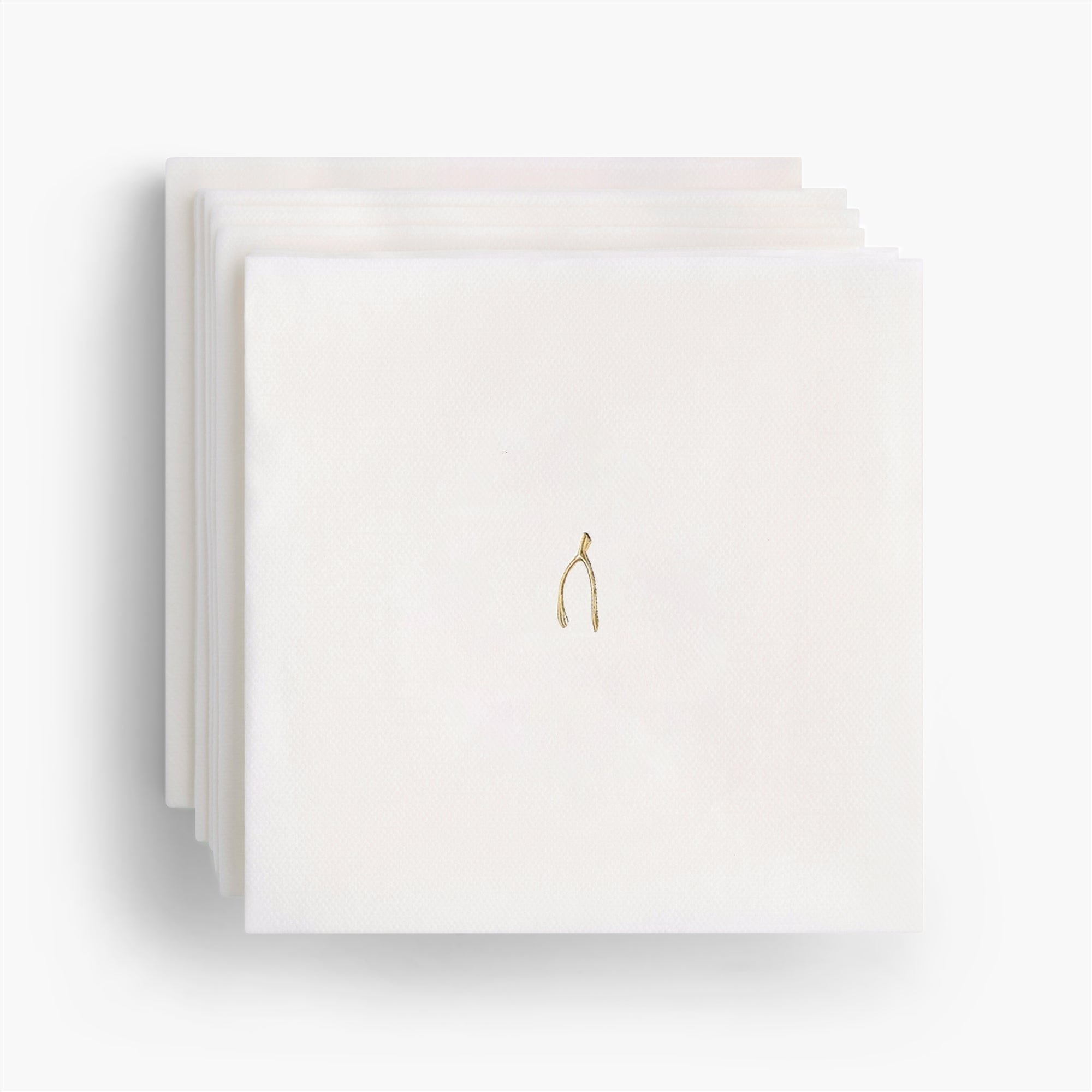 Wishbone Gold Foil Cocktail Napkins - Set of 20