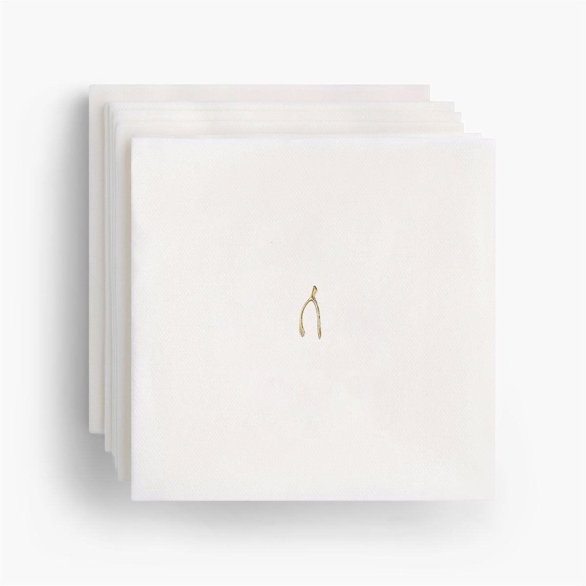 Wishbone Gold Foil Cocktail Napkins - Set of 20