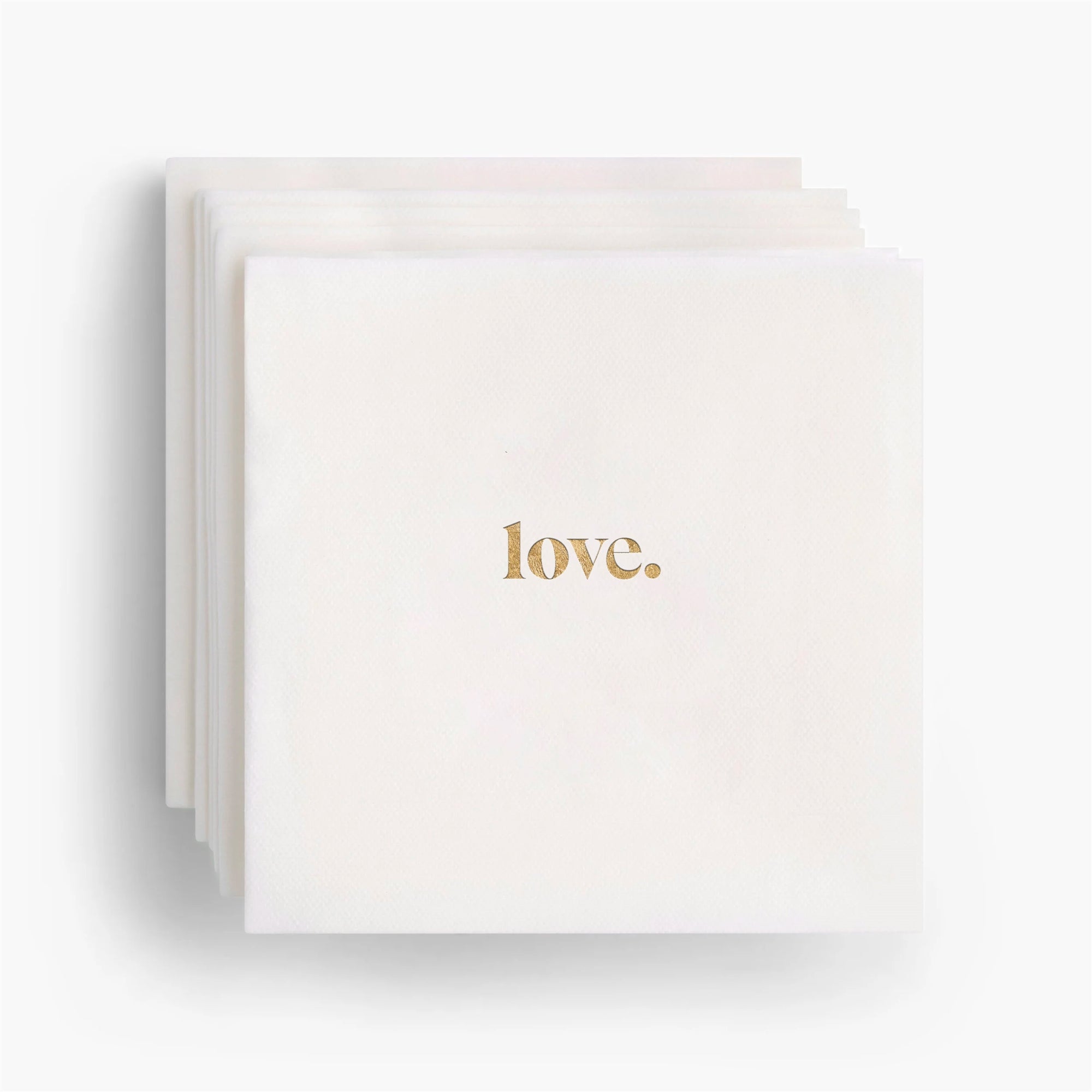Love Gold Foil Cocktail Napkins - Set of 20