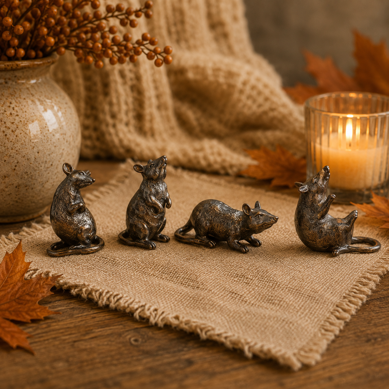 Stoneware Rat (S/4)