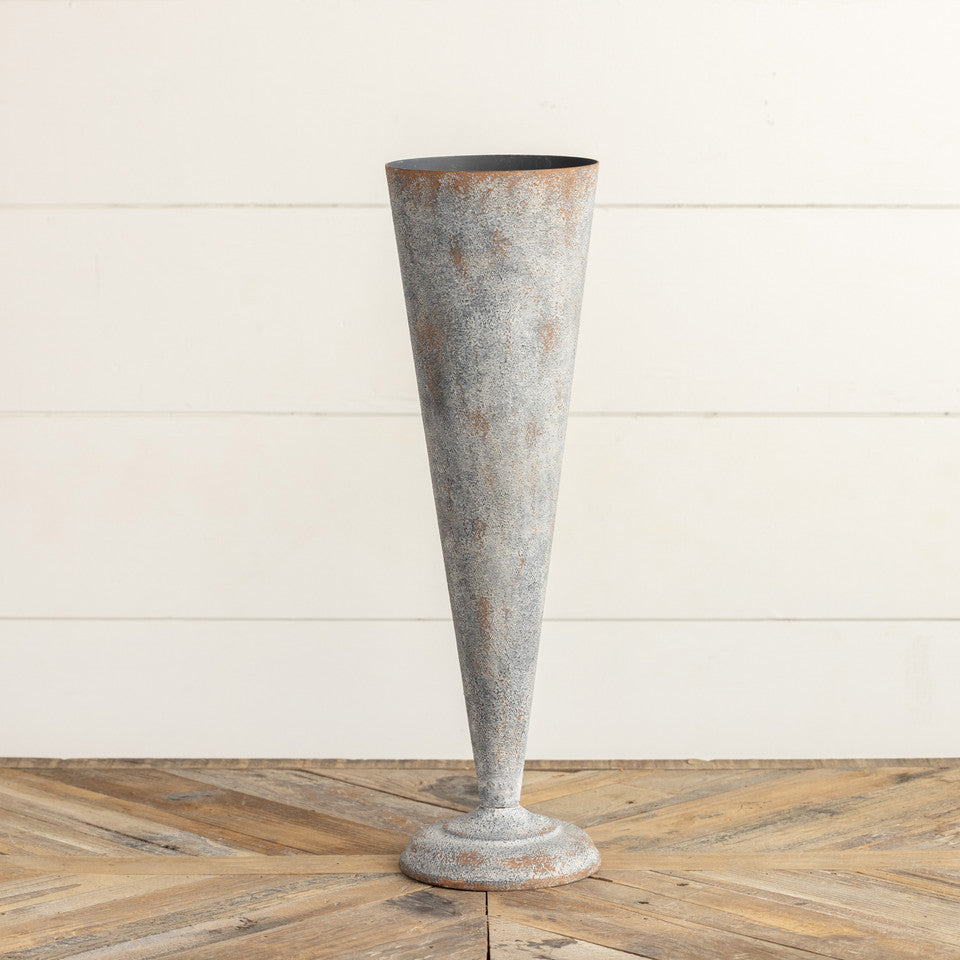 French Floral Weathered Vase