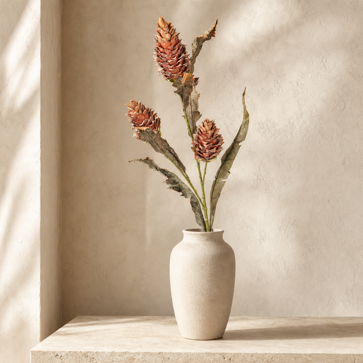 Mini Dried Look Protea Stem