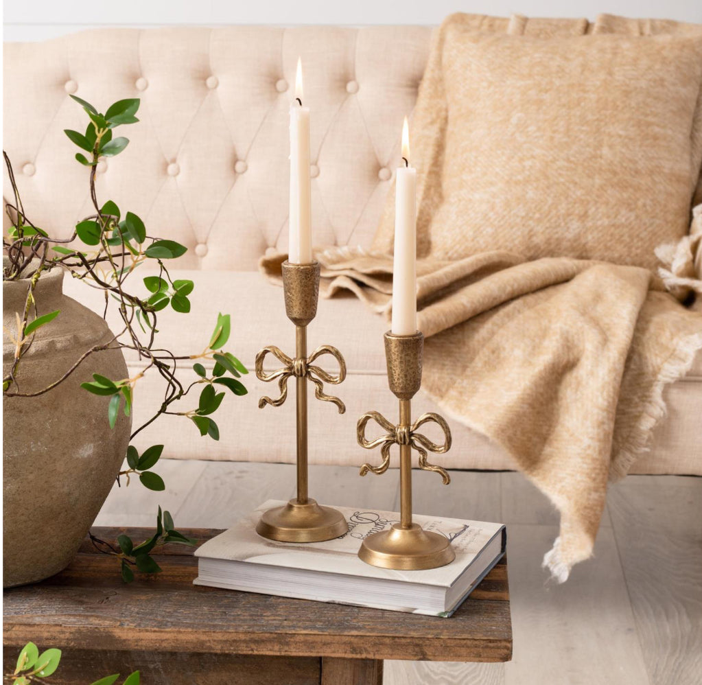 Gilded Bow CandleHolder (S/2)