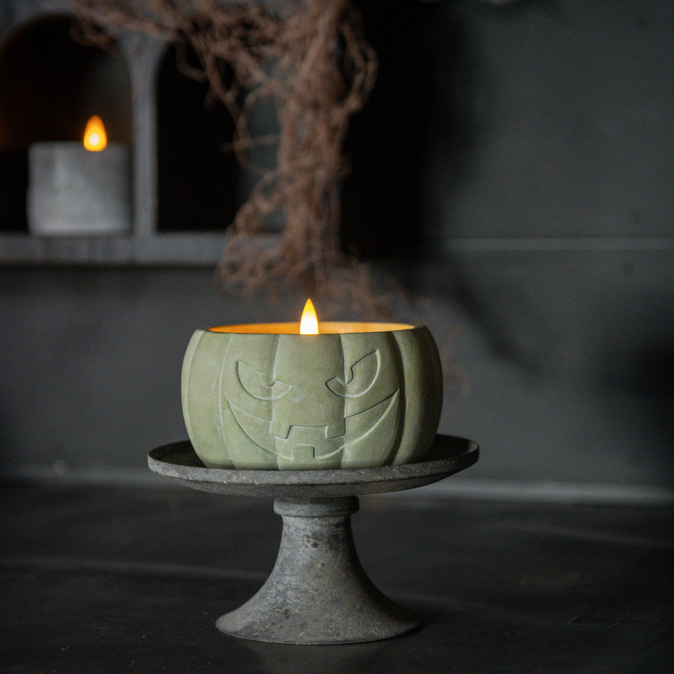 3.5" Green Jack O' Lantern LED Candle